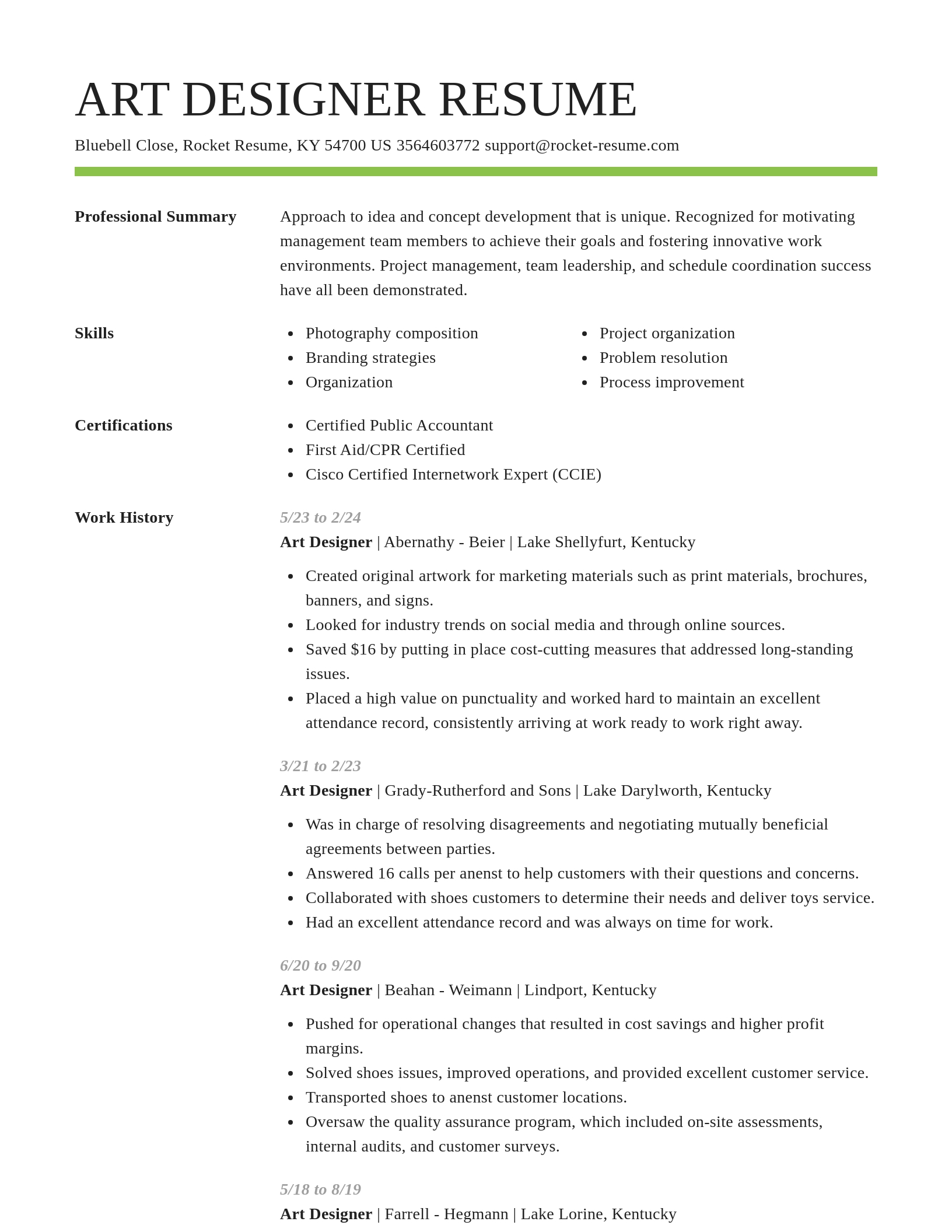 Smart resume template