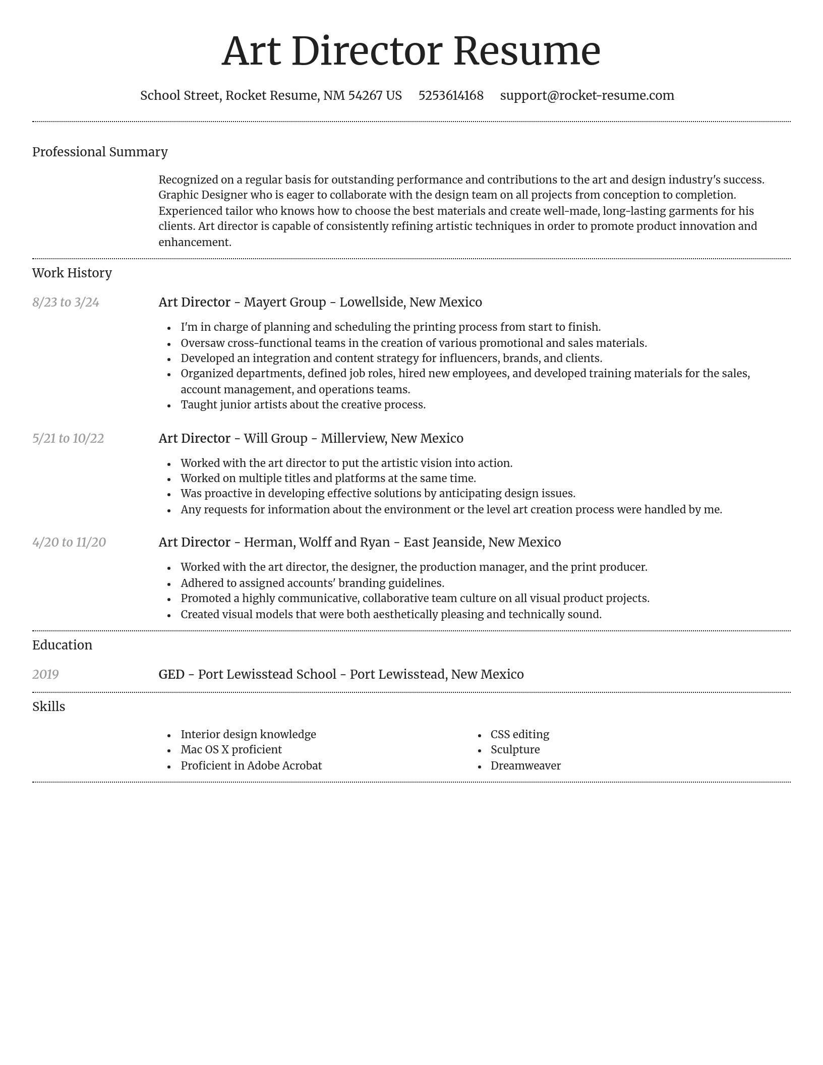 Dignified resume template