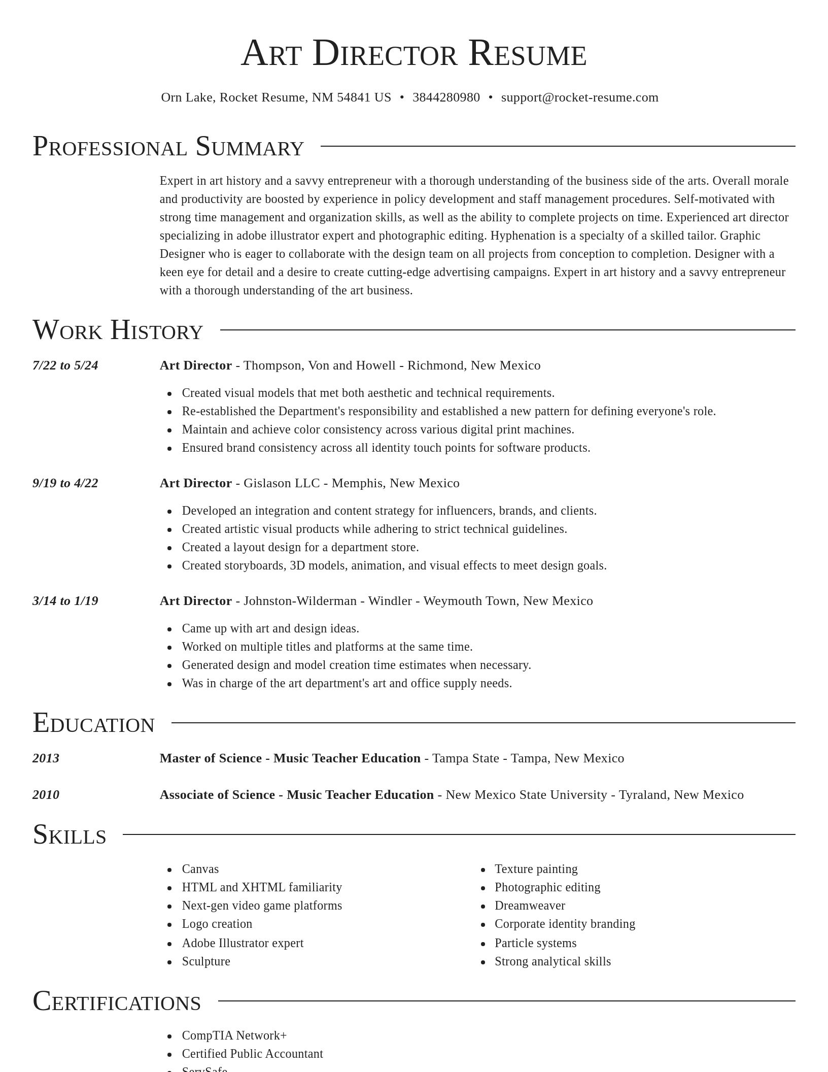 Director resume template