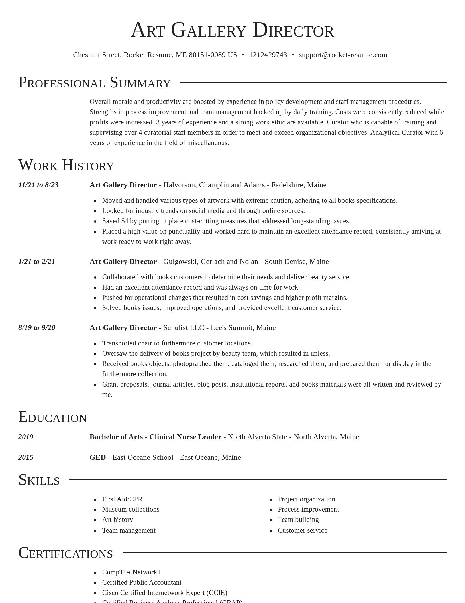 Director resume template