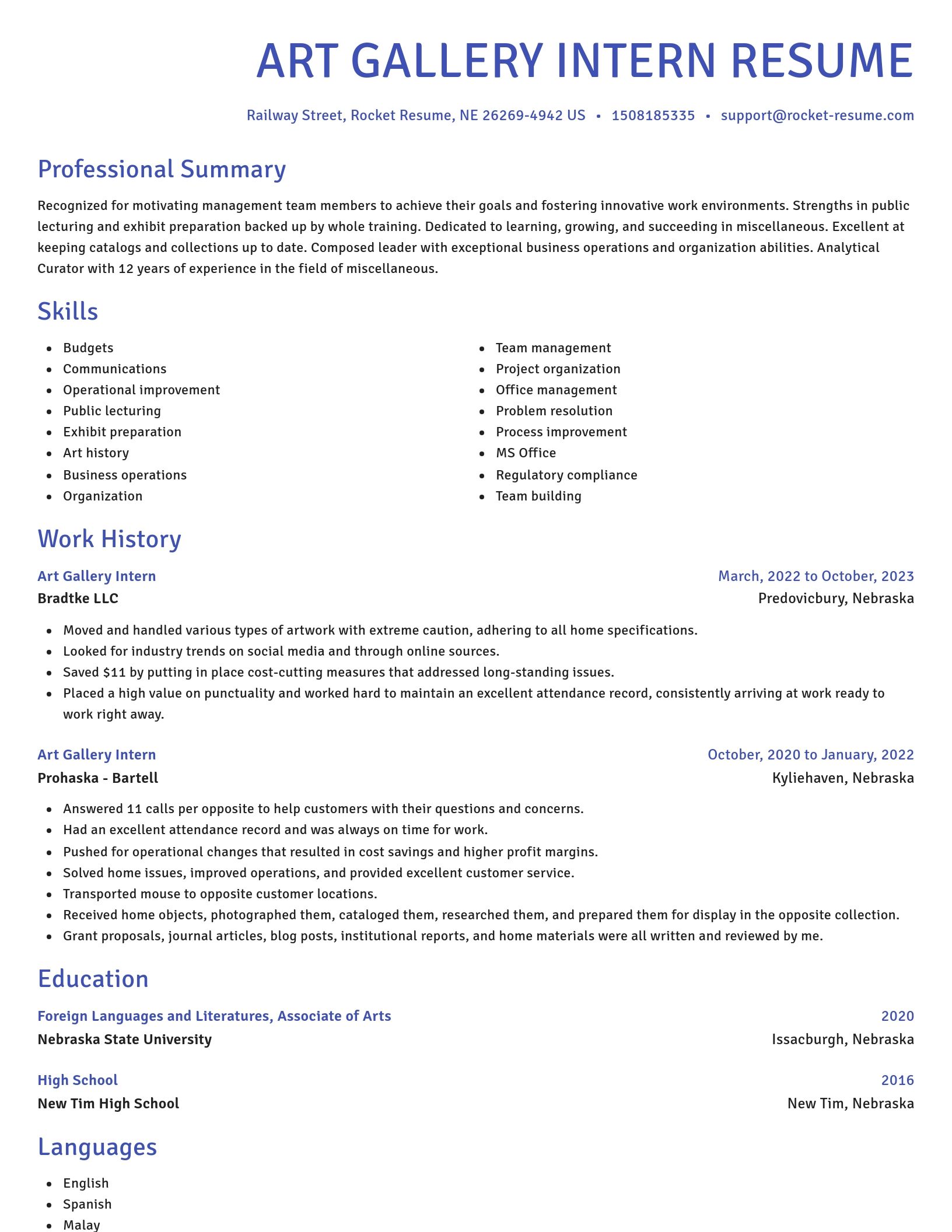 Novel resume template