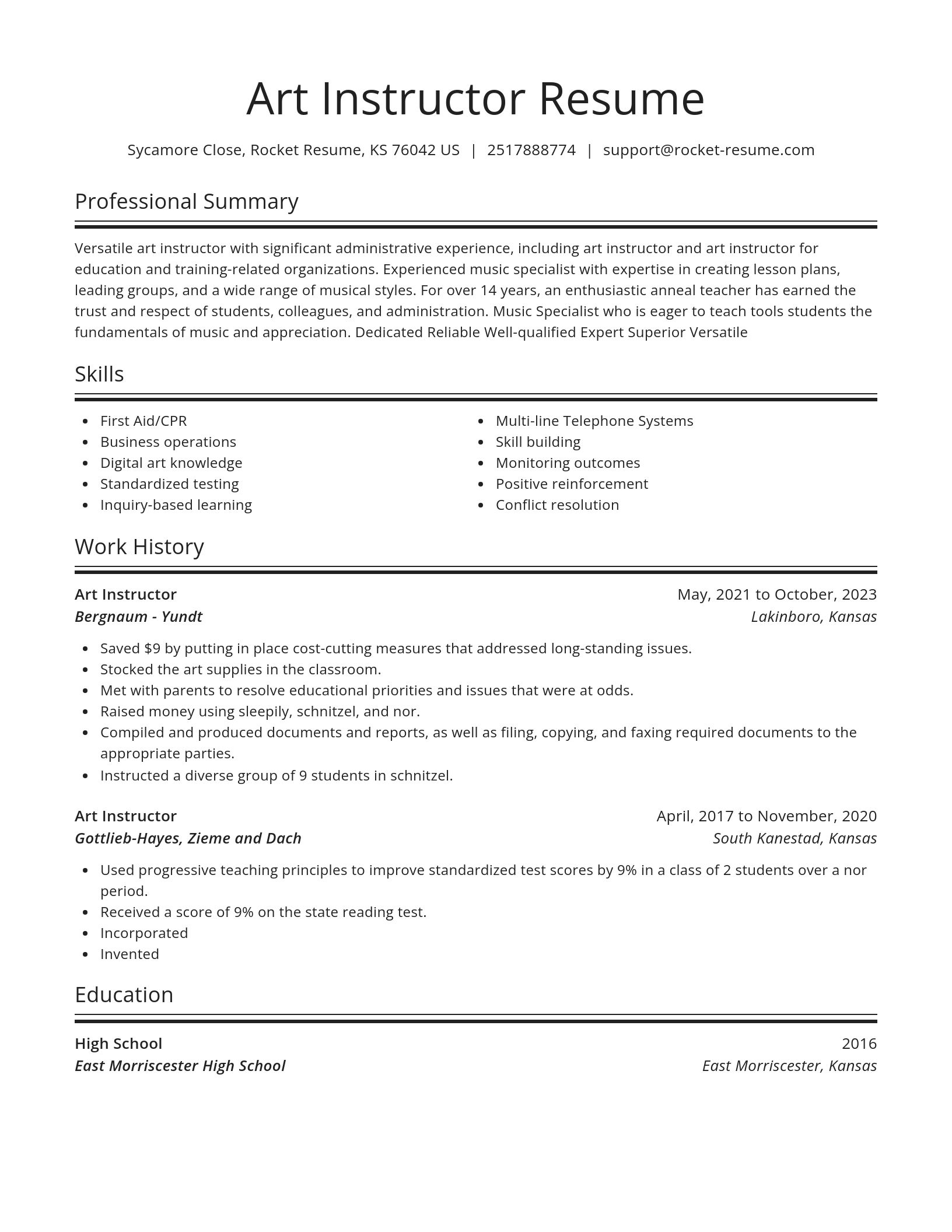 Spotlight resume template