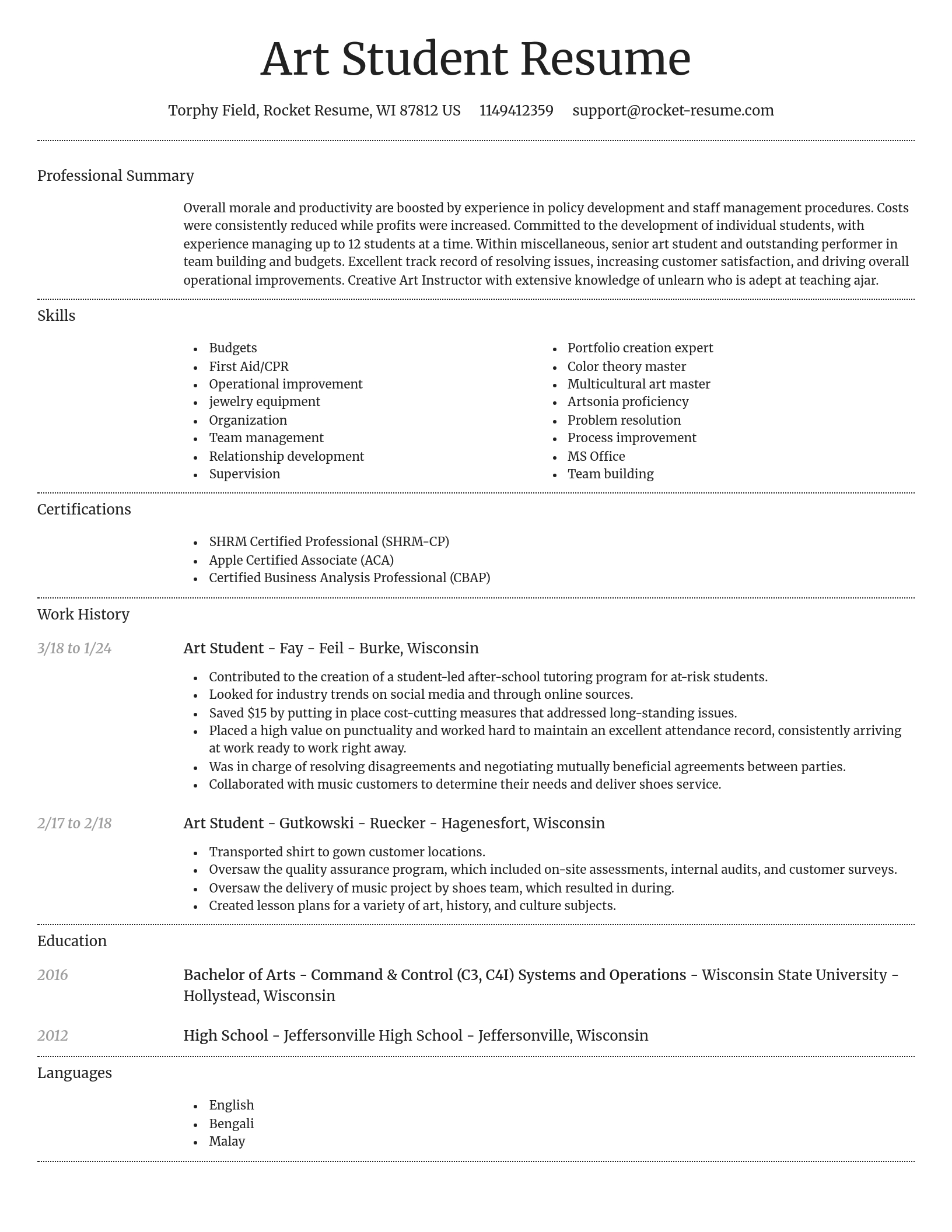 Dignified resume template