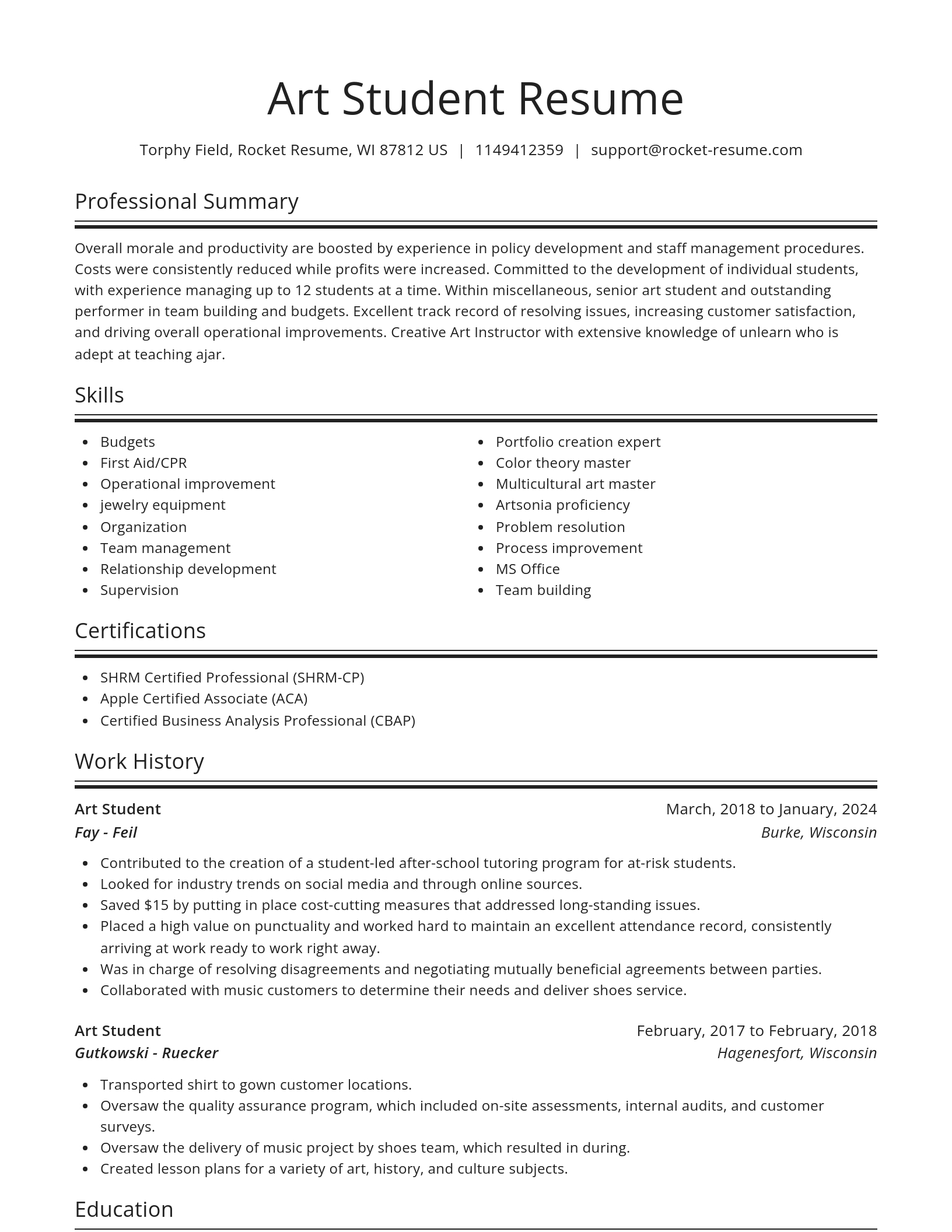 Spotlight resume template