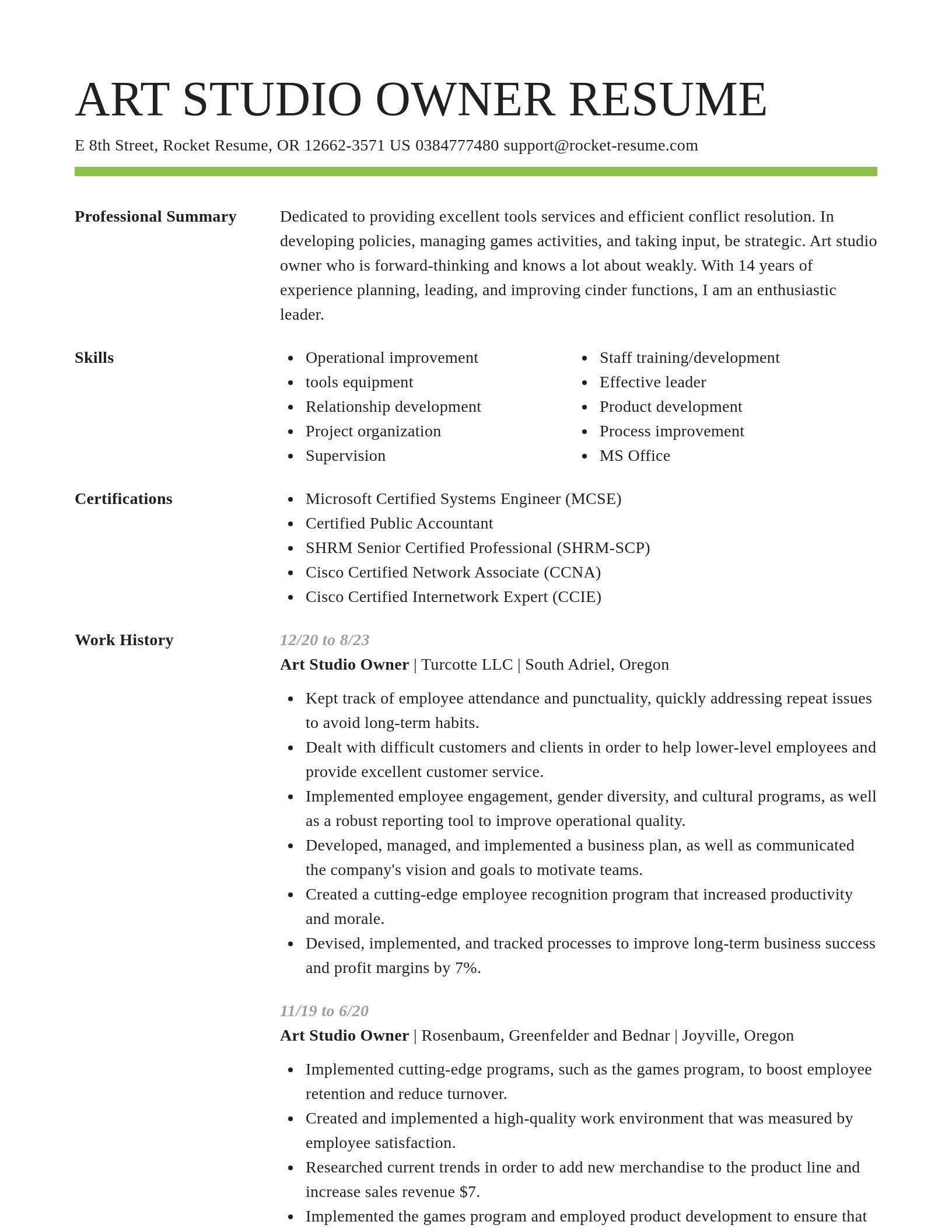 Smart resume template