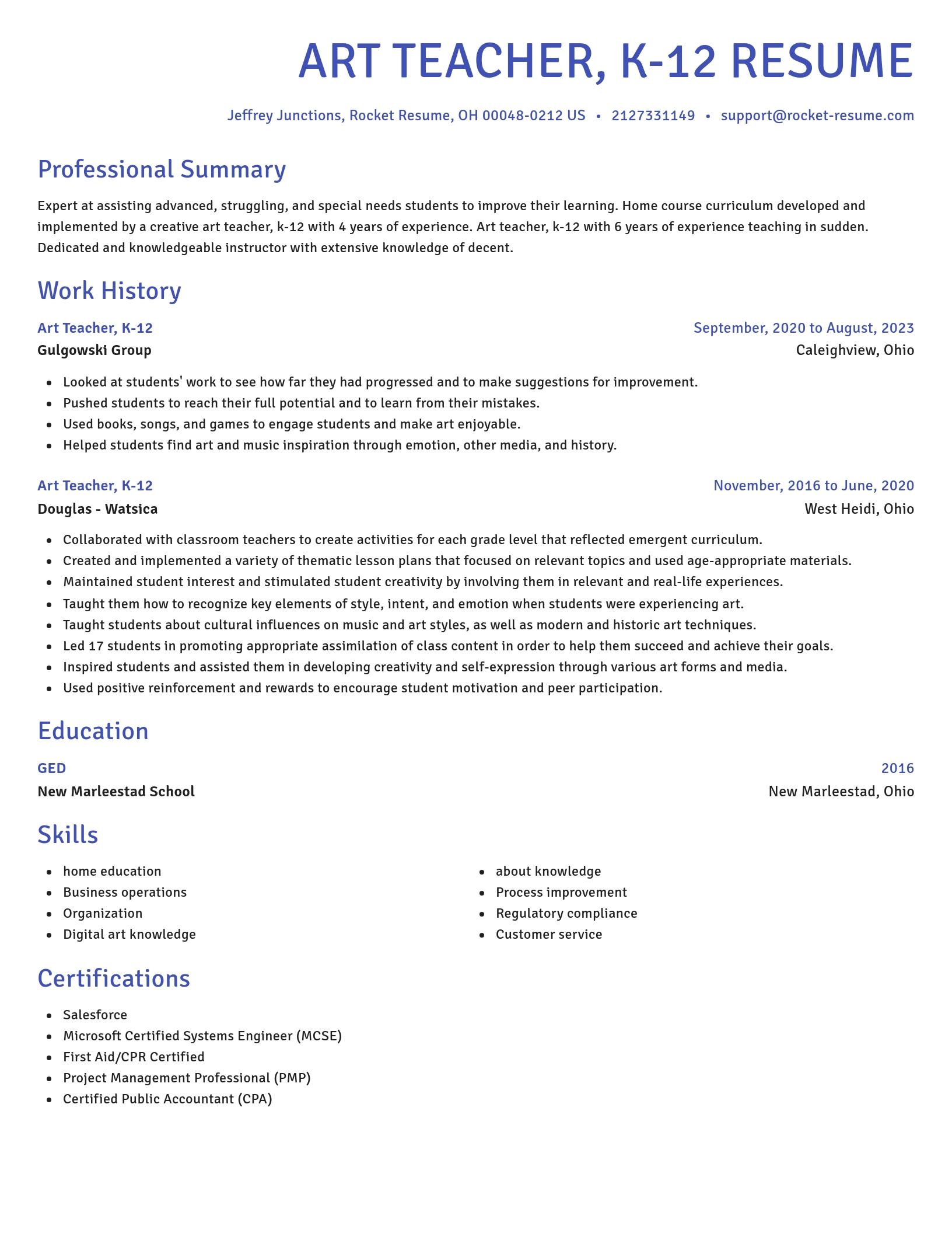 Novel resume template