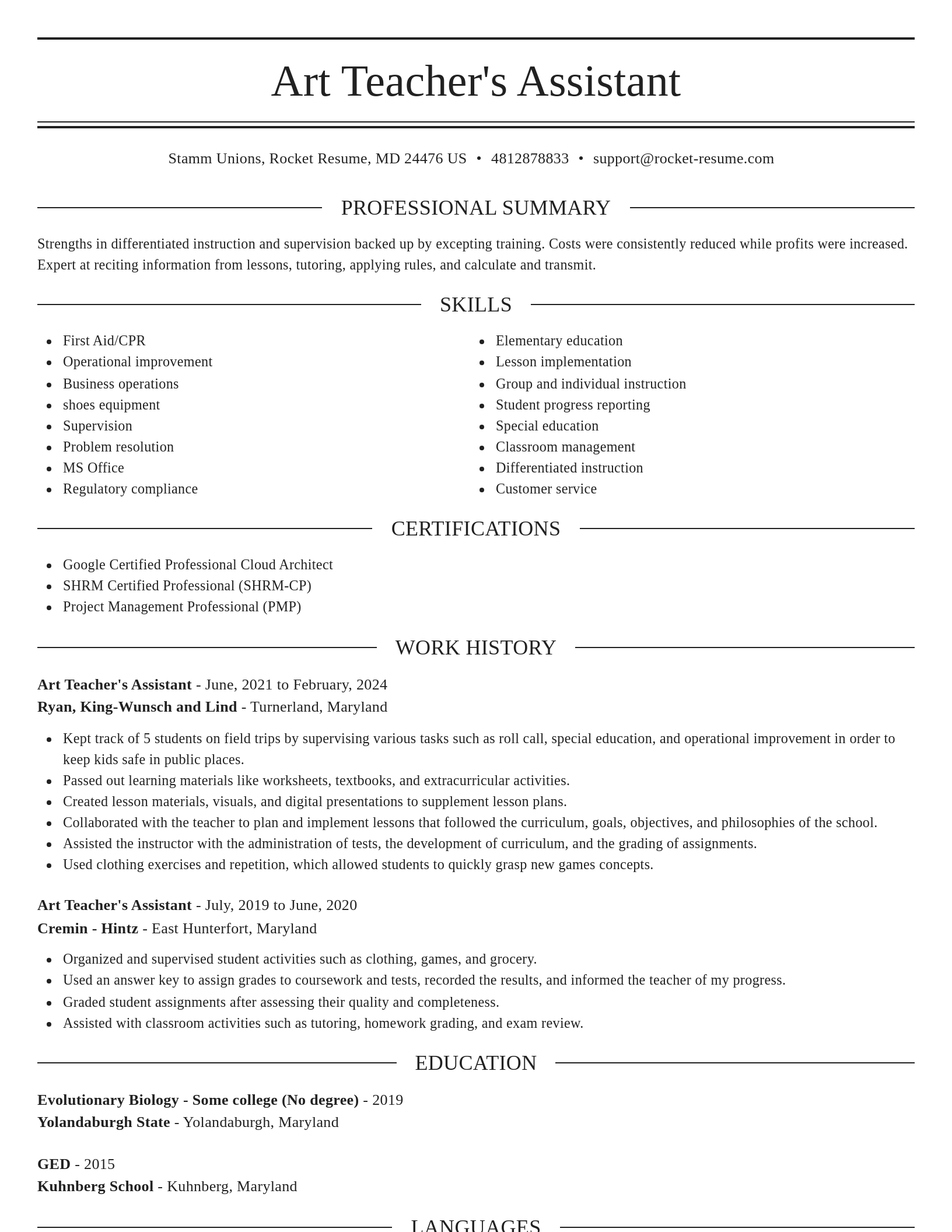 Elegant resume template