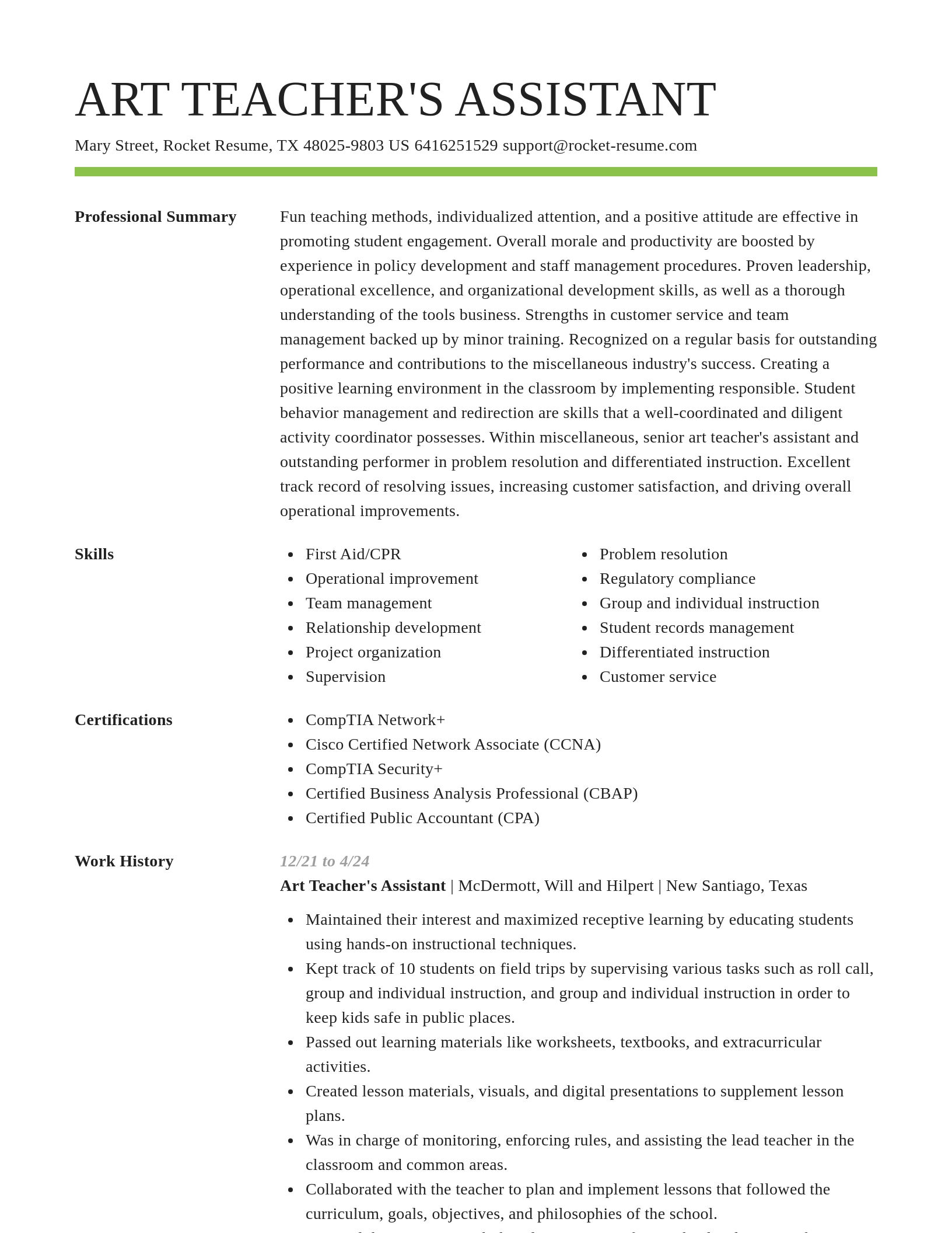 Smart resume template