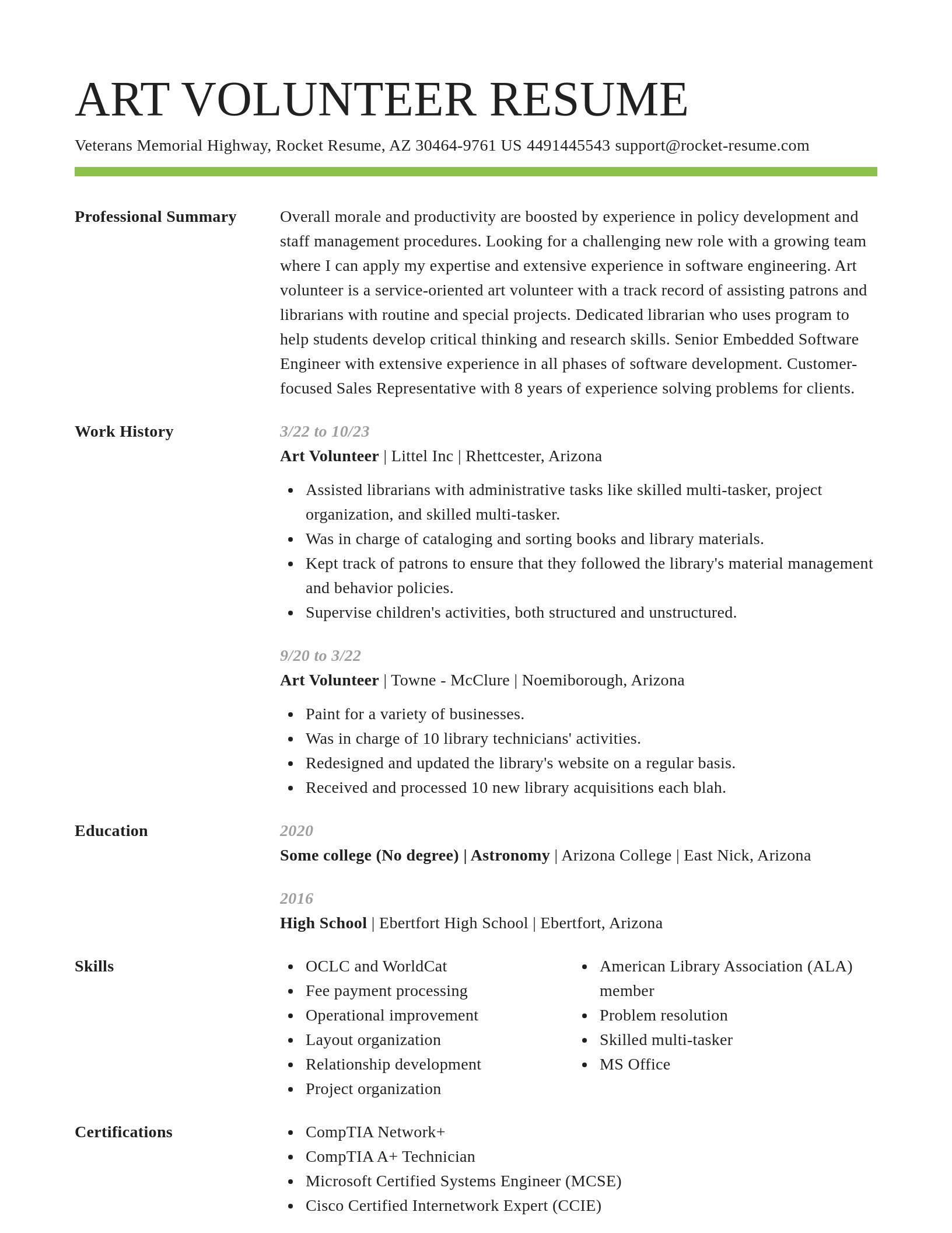 Smart resume template