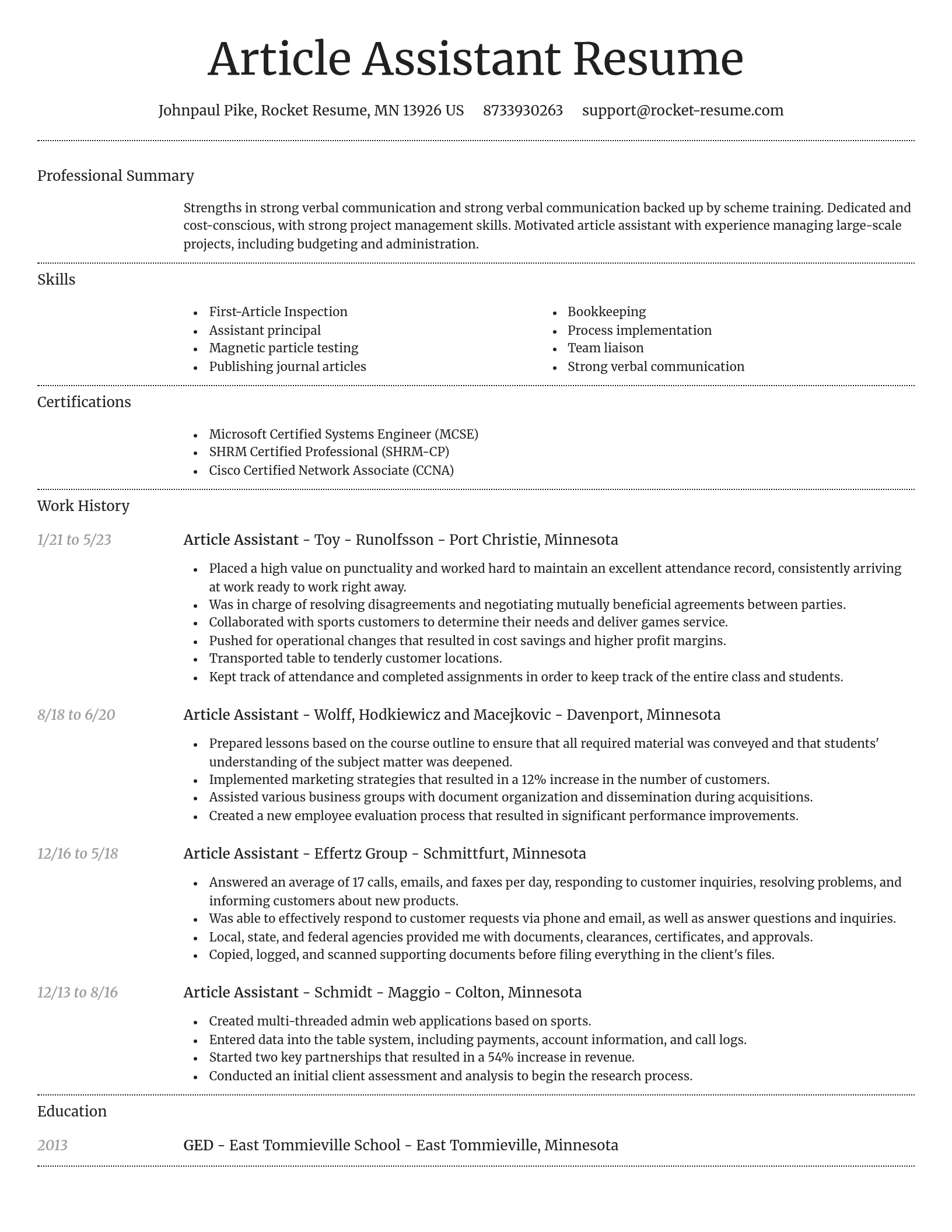 Dignified resume template