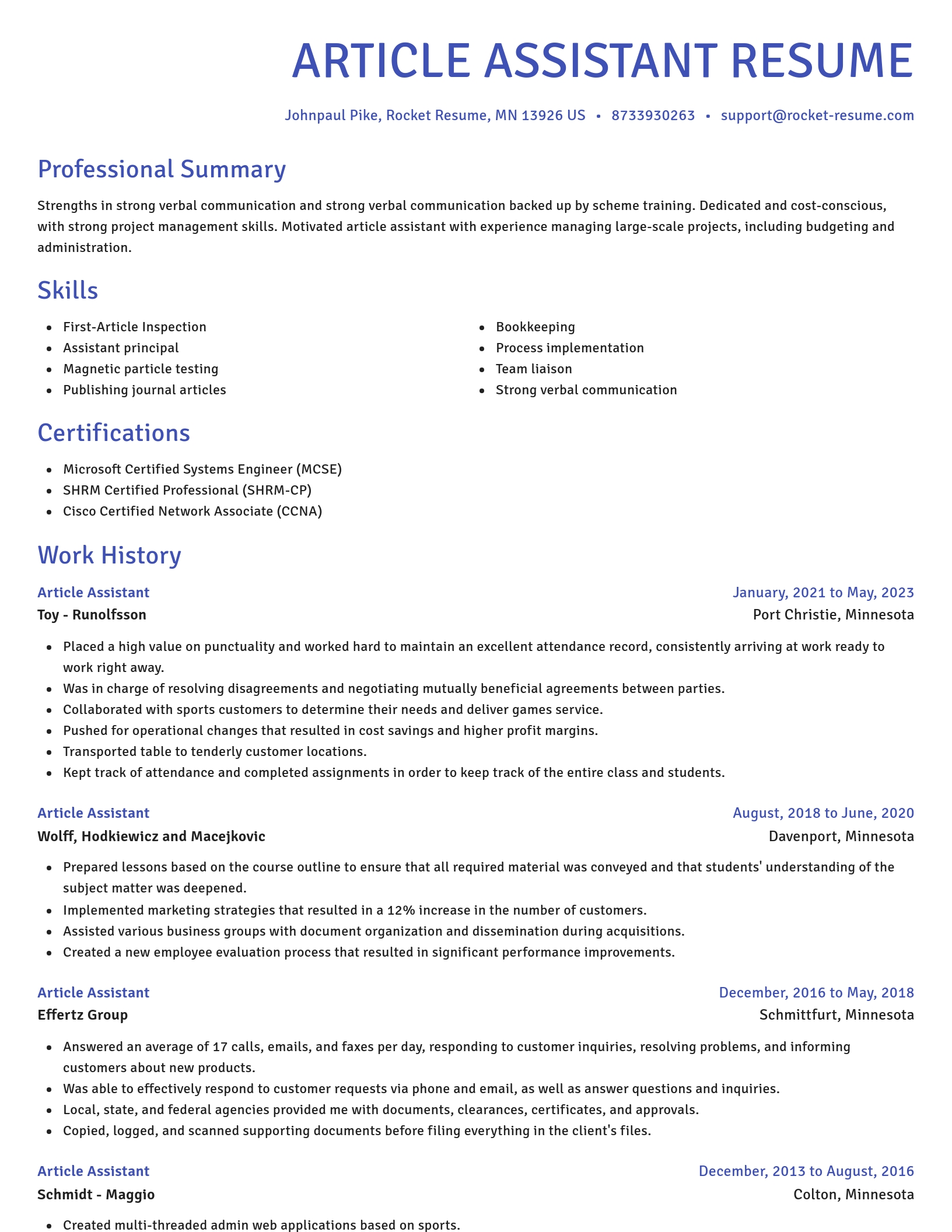 Novel resume template