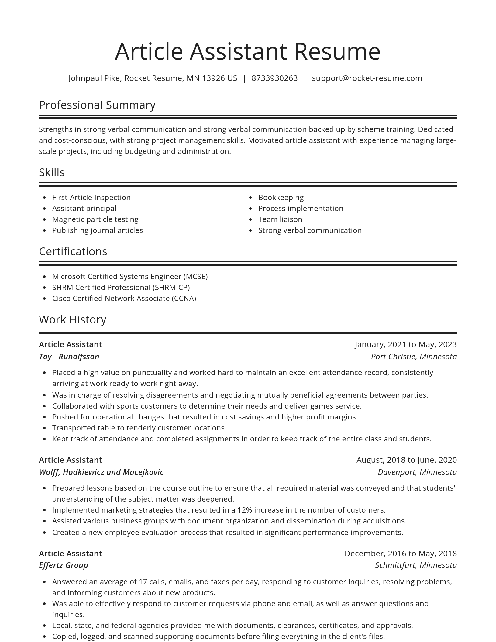 Spotlight resume template