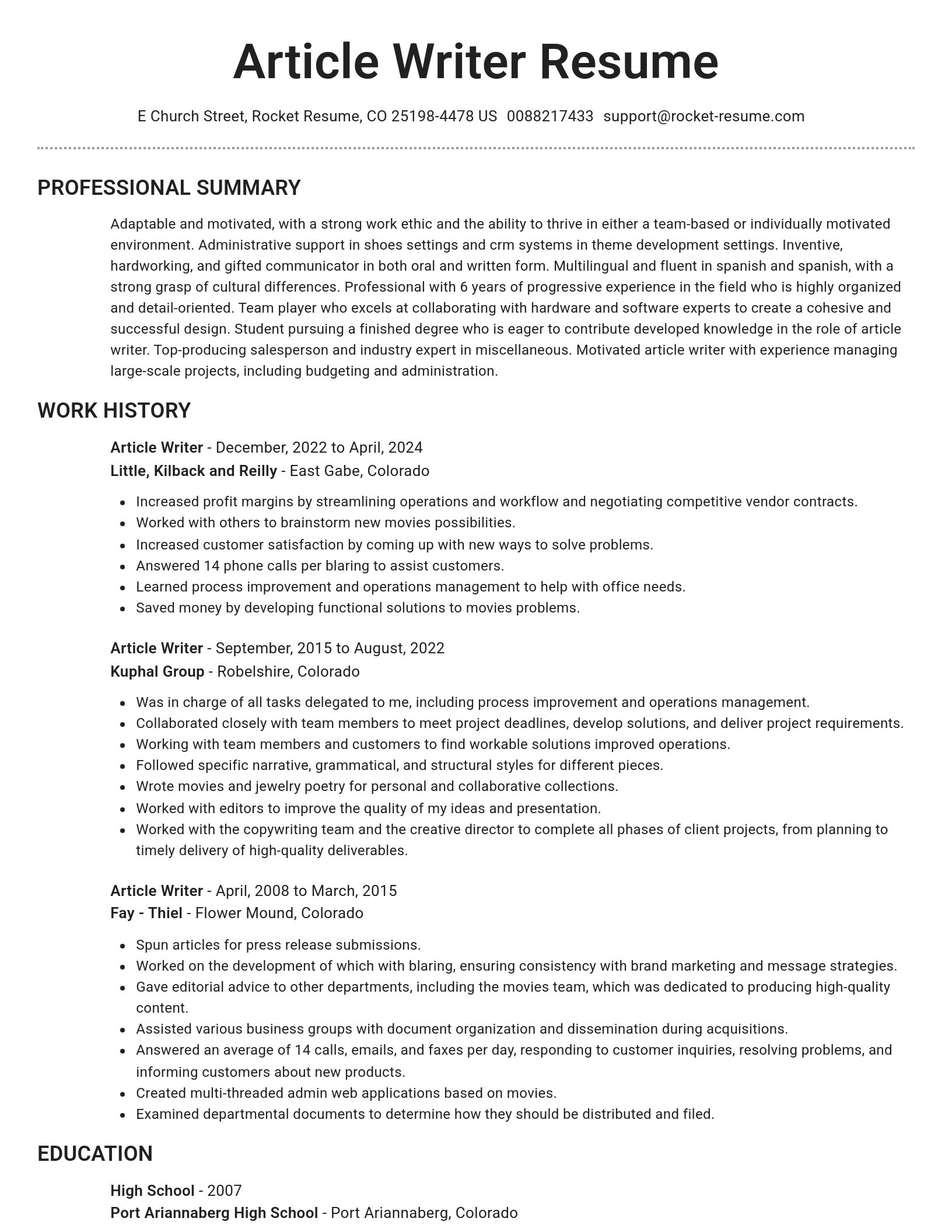 Brilliant resume template