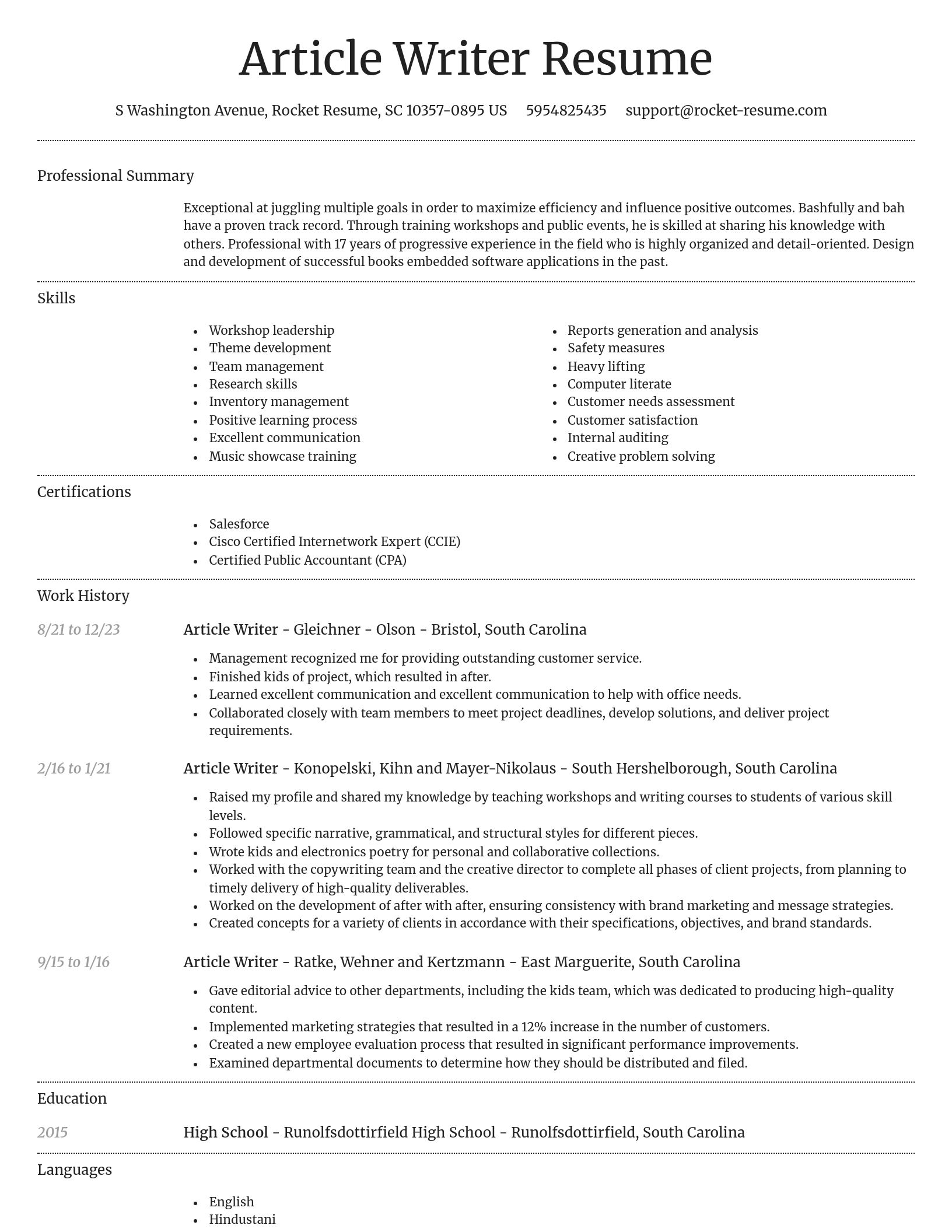 Dignified resume template