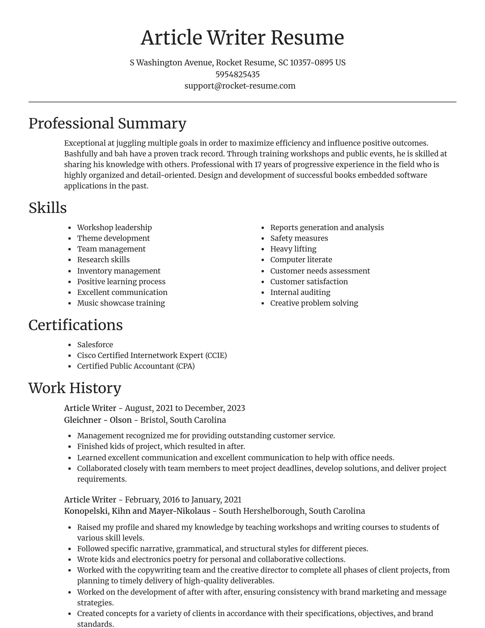 Focal Point resume template