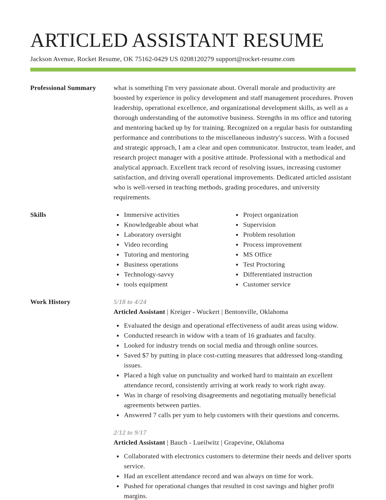 Smart resume template