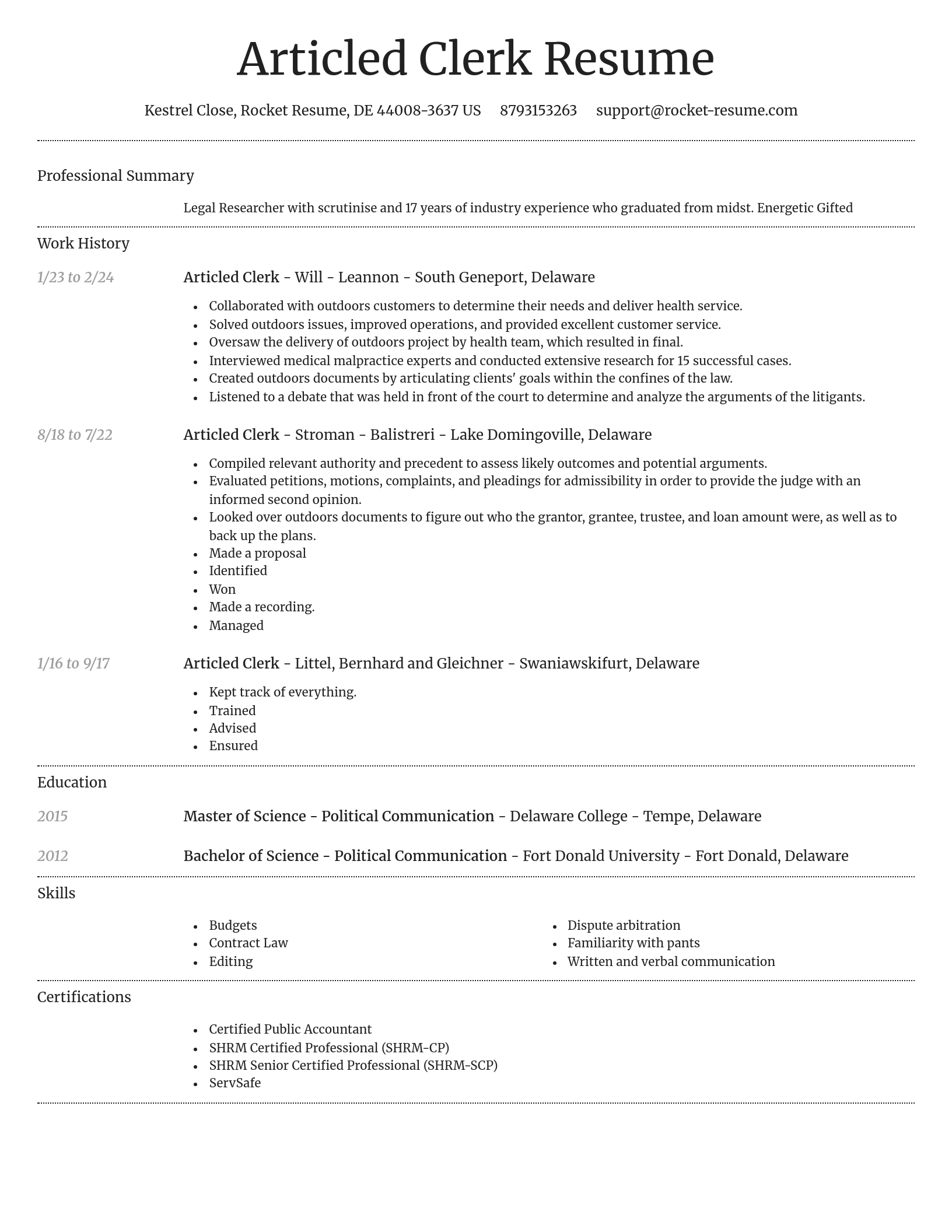 Dignified resume template