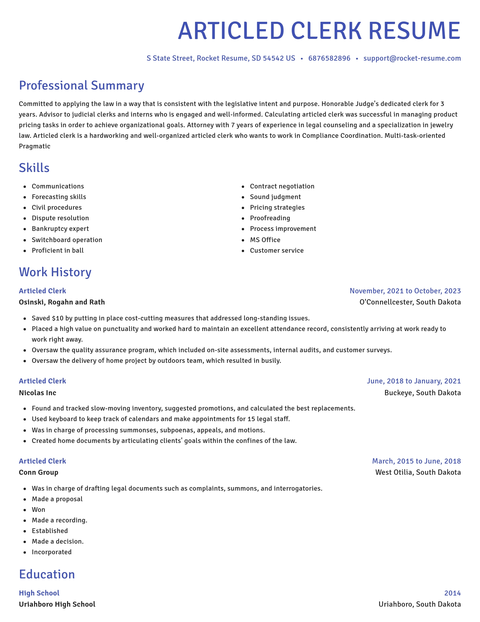 Novel resume template