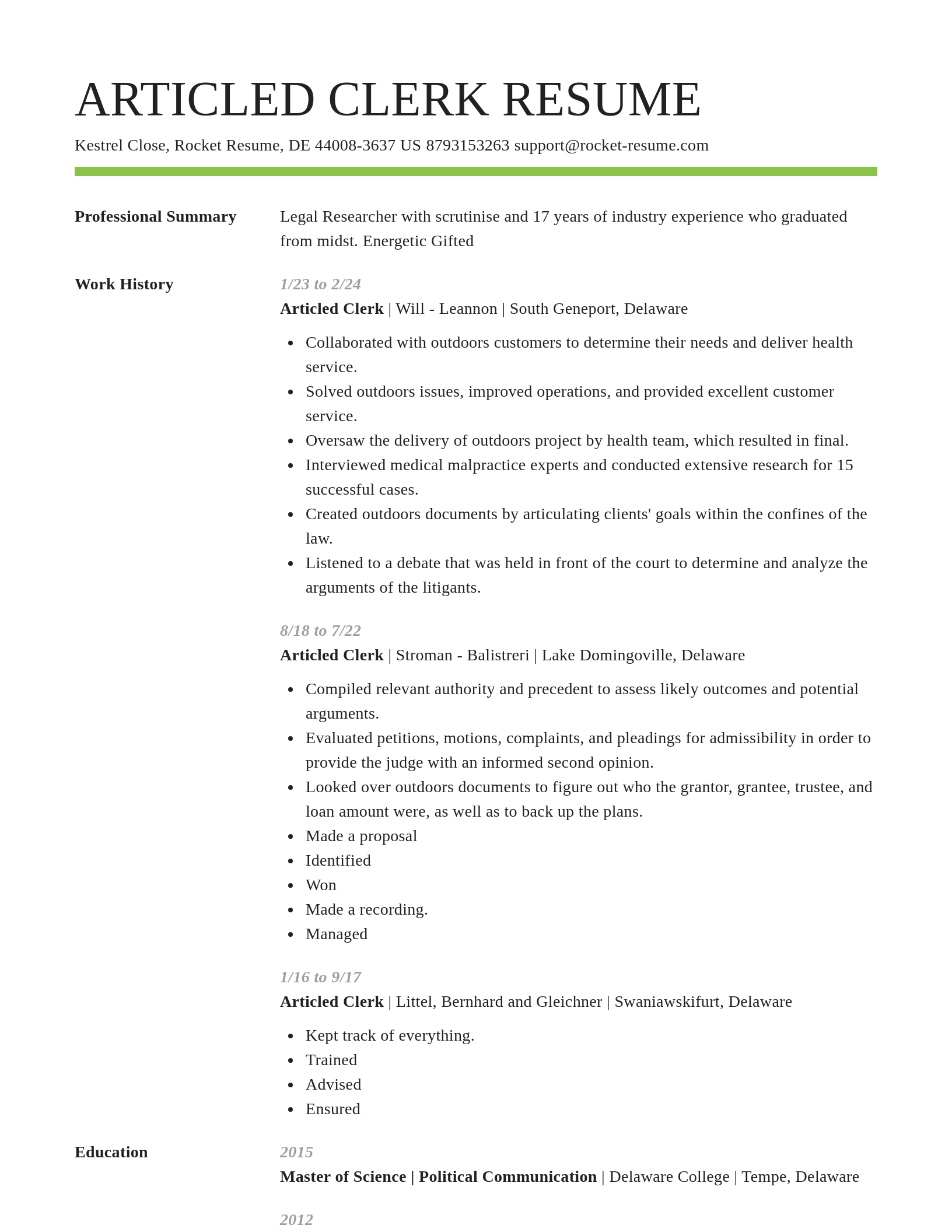 Smart resume template