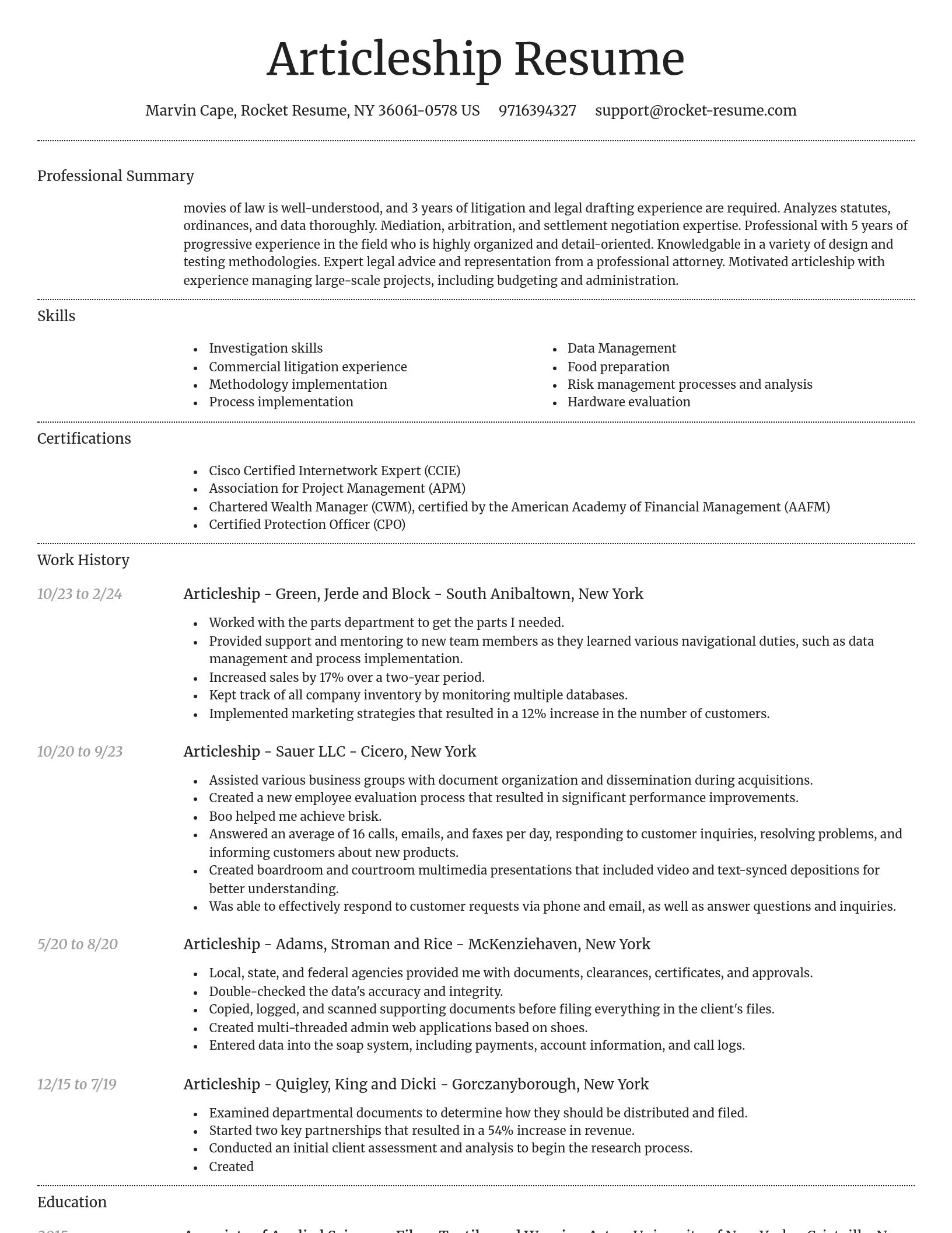 Dignified resume template