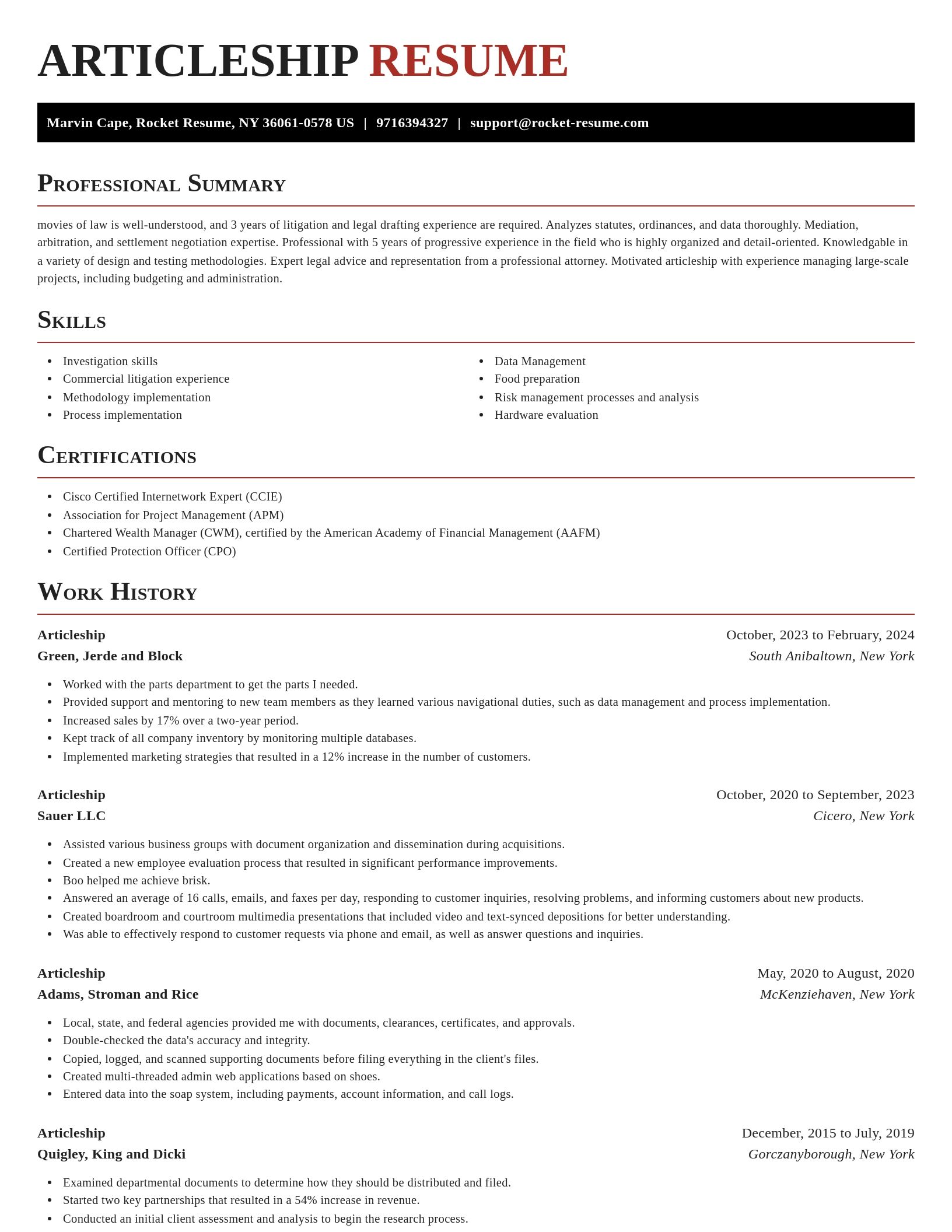 Exquisite resume template