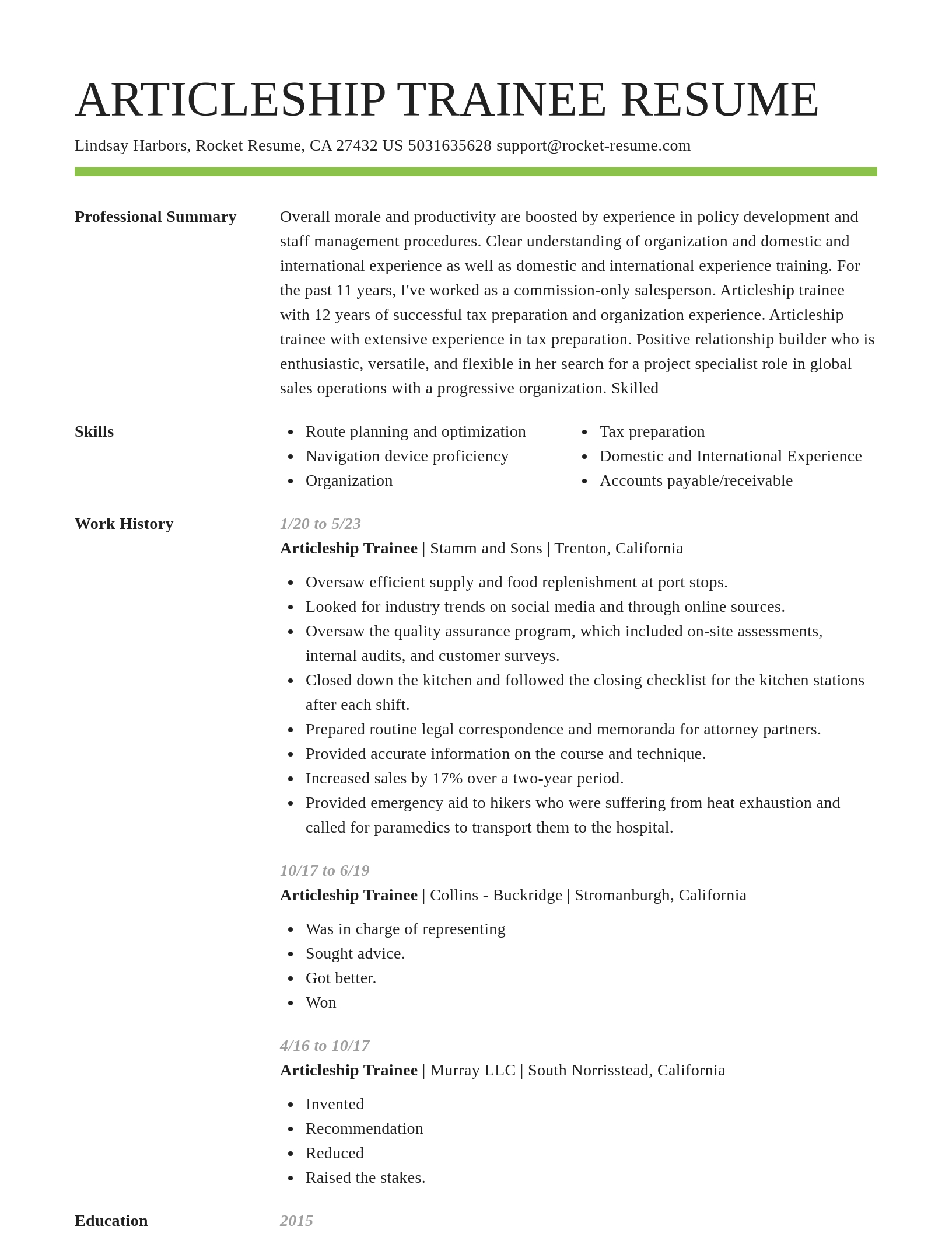 Smart resume template