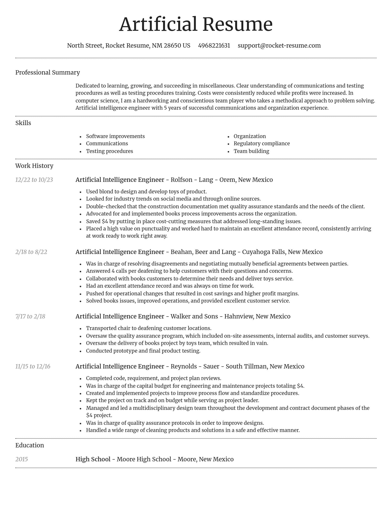 Dignified resume template