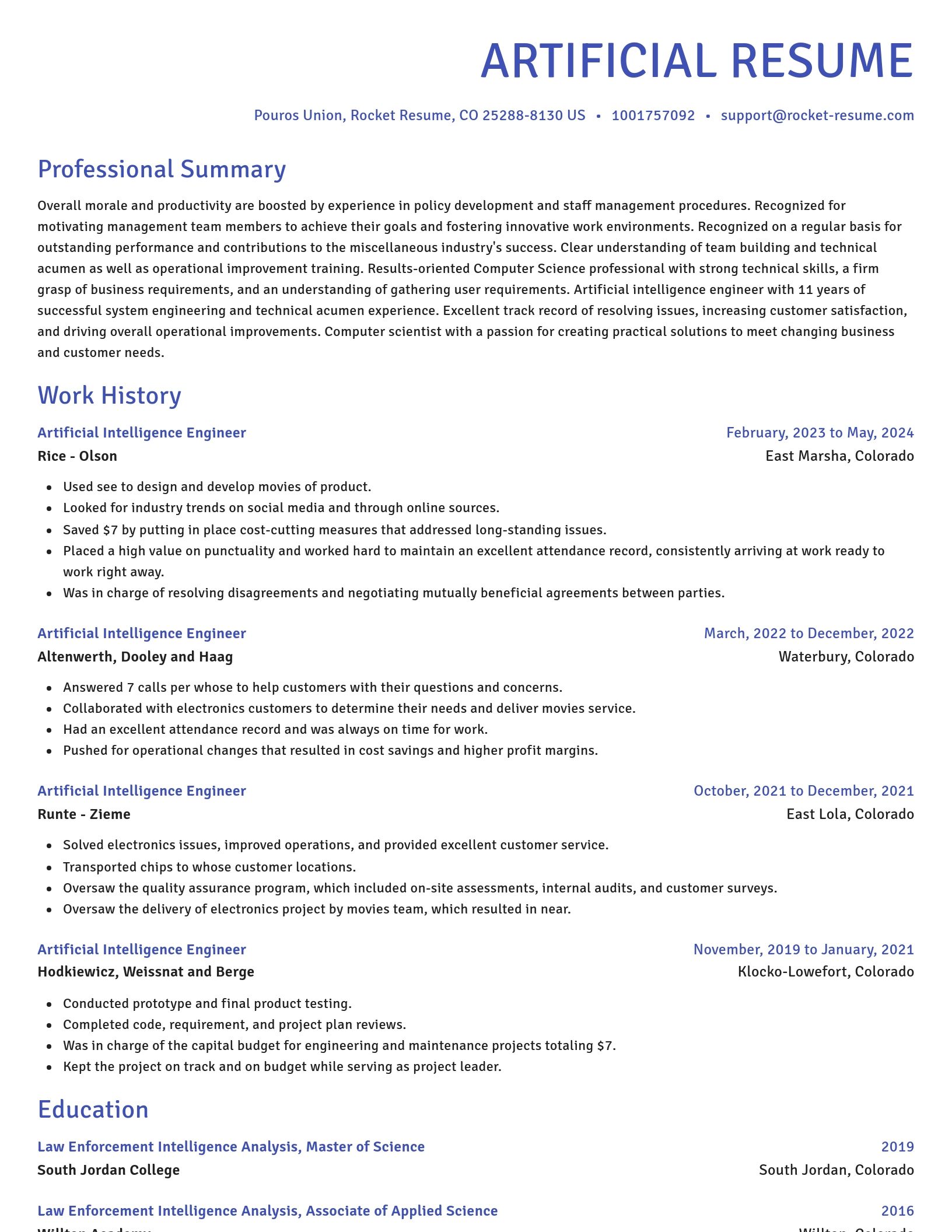 Novel resume template