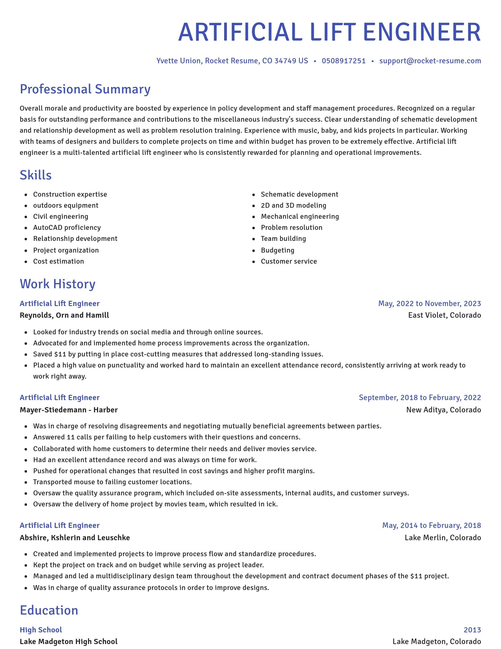Novel resume template