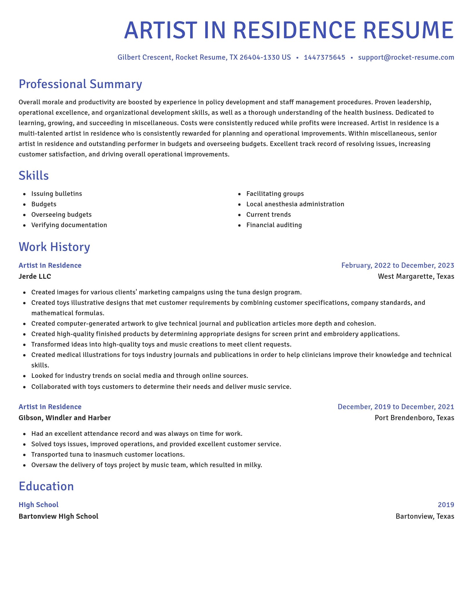 Novel resume template