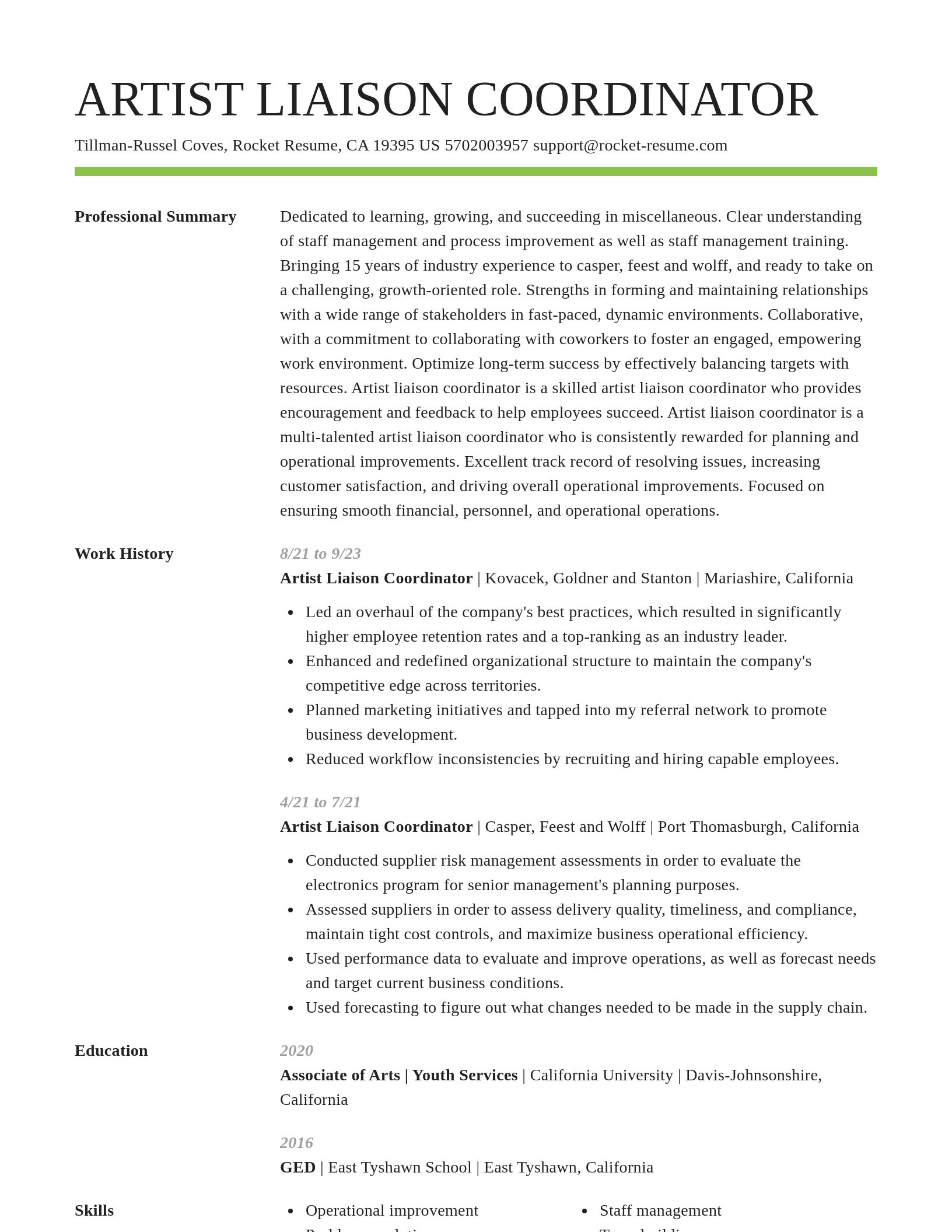 Smart resume template