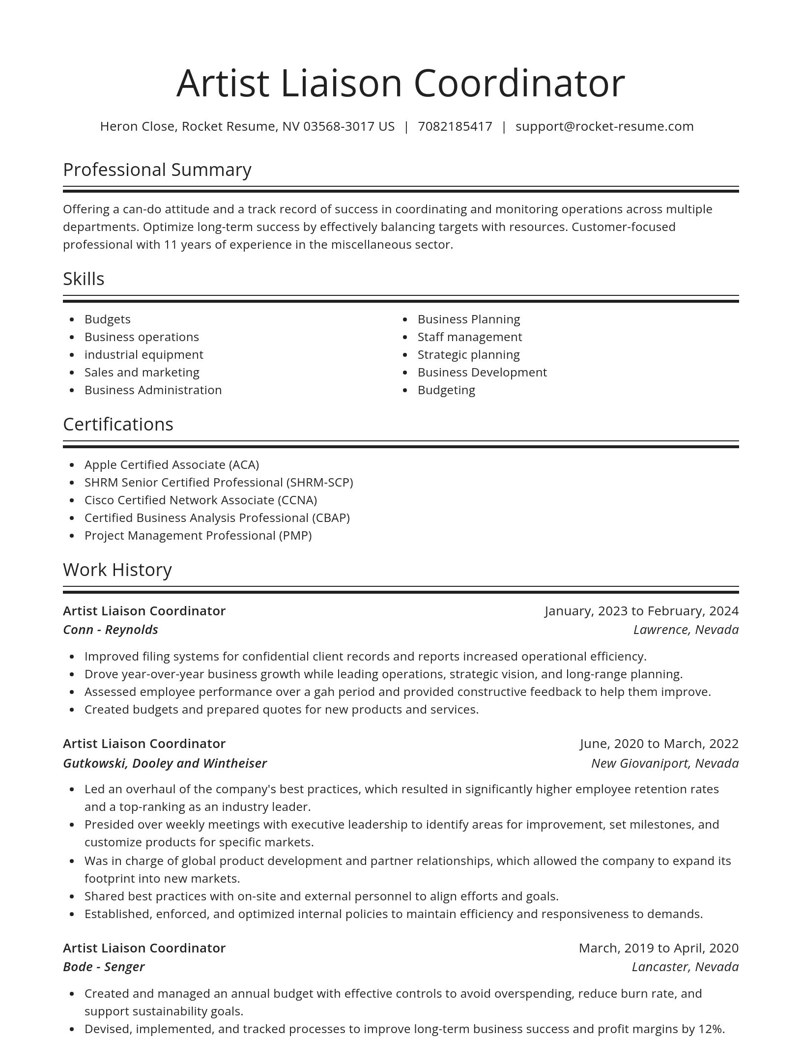 Spotlight resume template