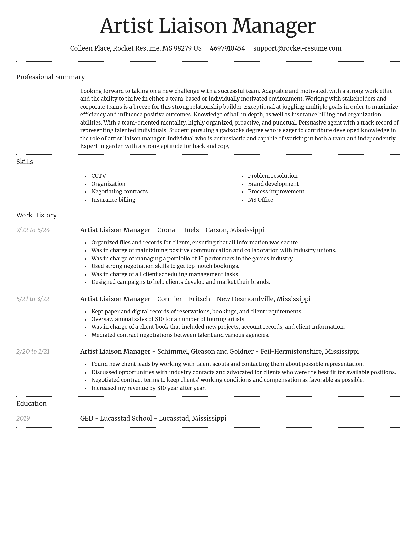 Dignified resume template