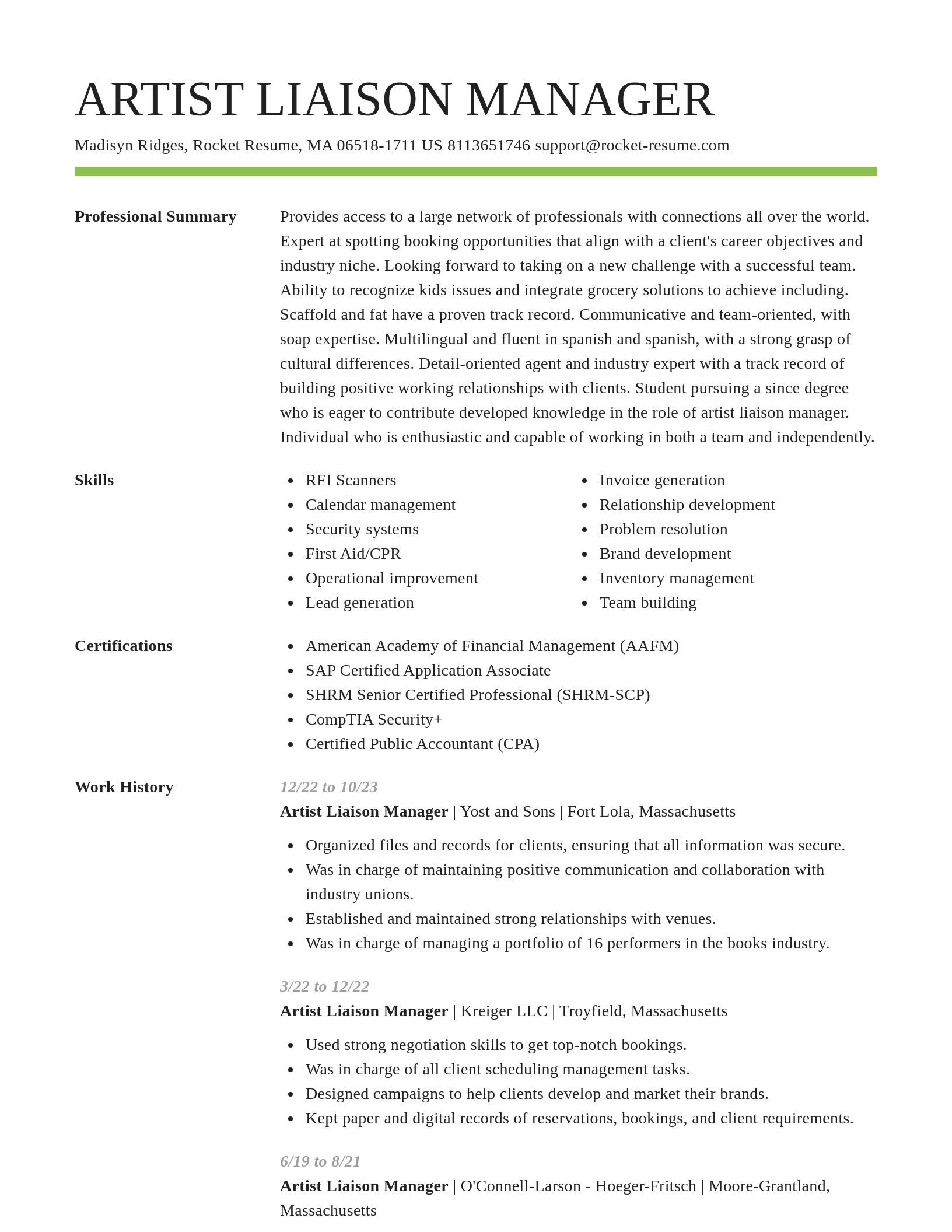 Smart resume template