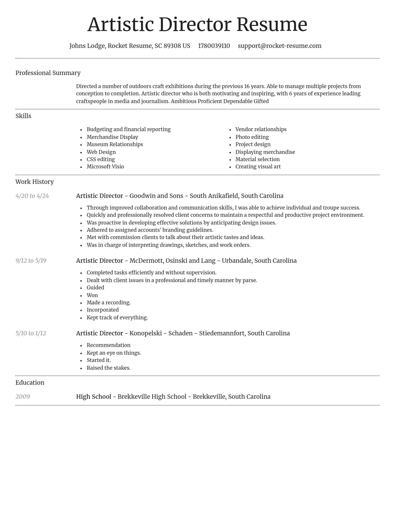 Dignified resume template