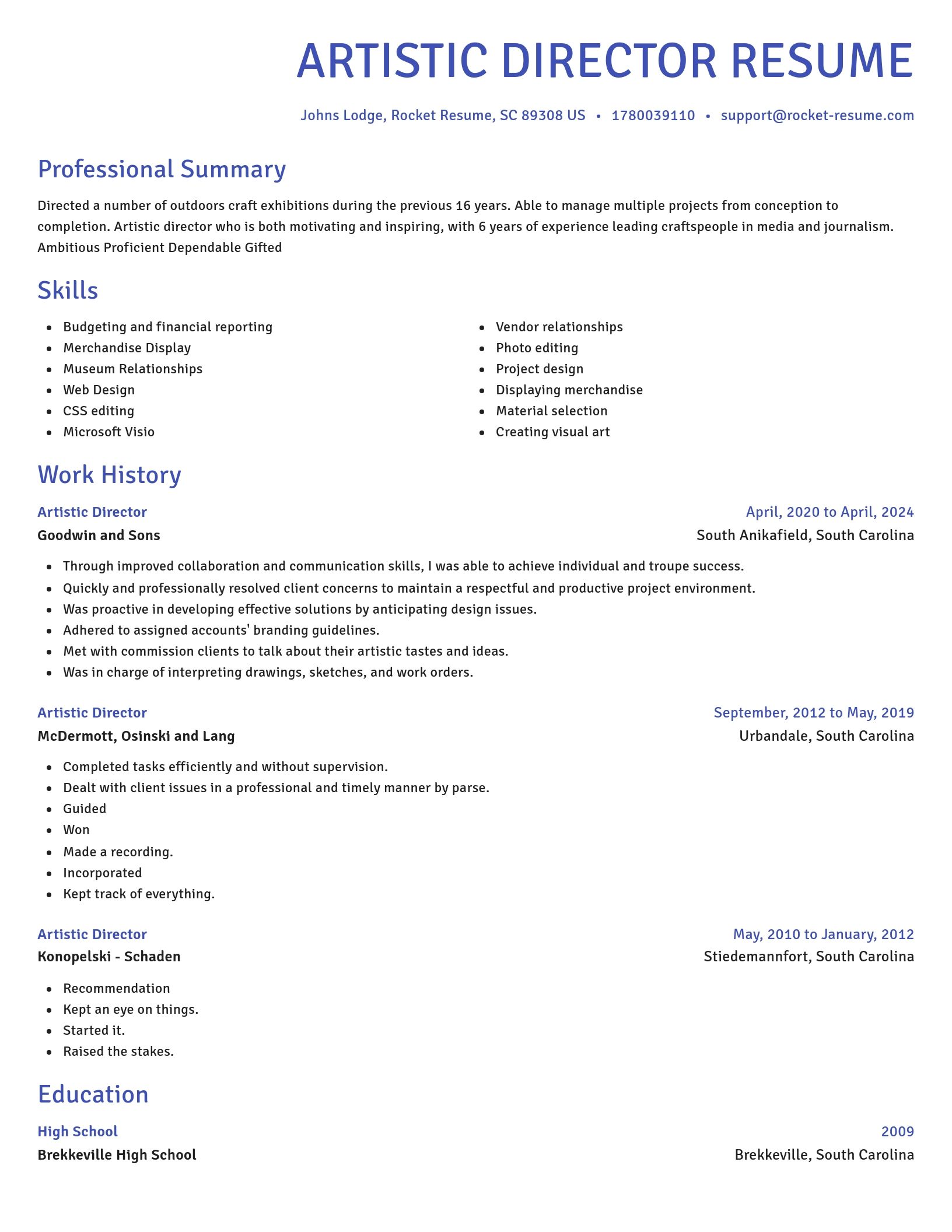 Novel resume template