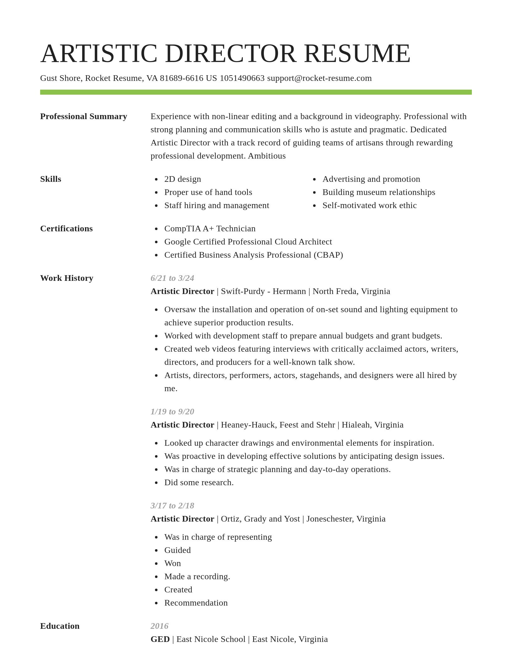 Smart resume template