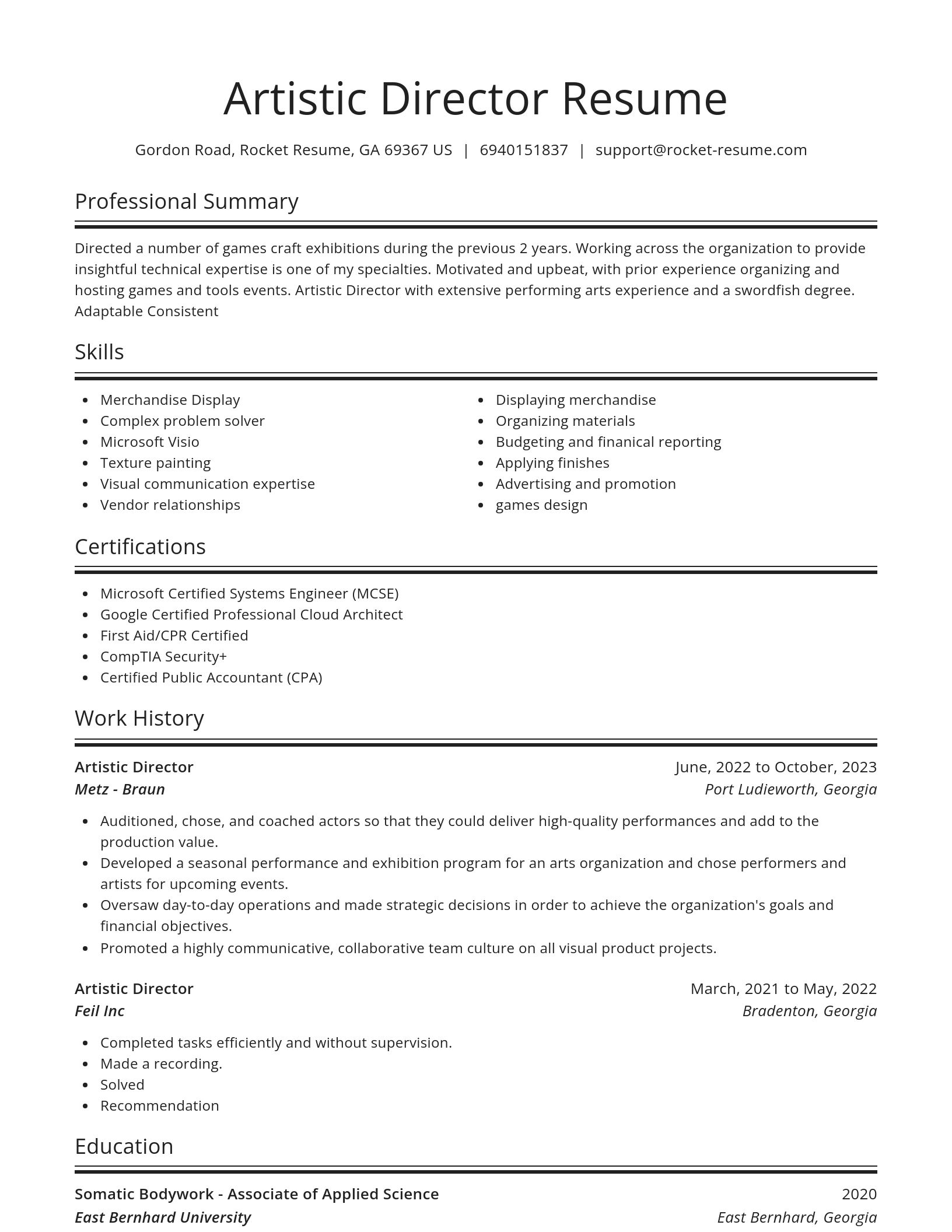 Spotlight resume template