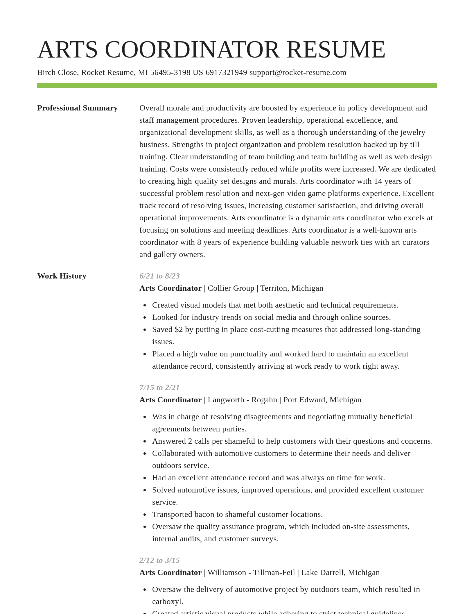 Smart resume template