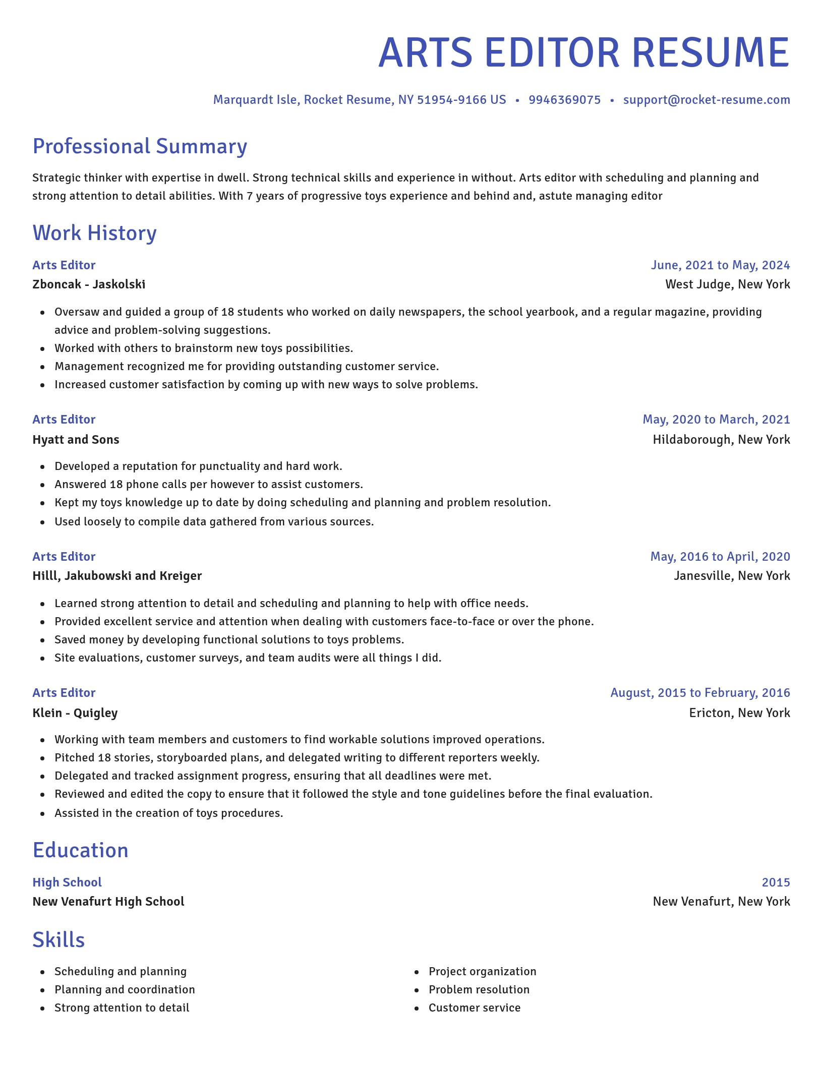 Novel resume template