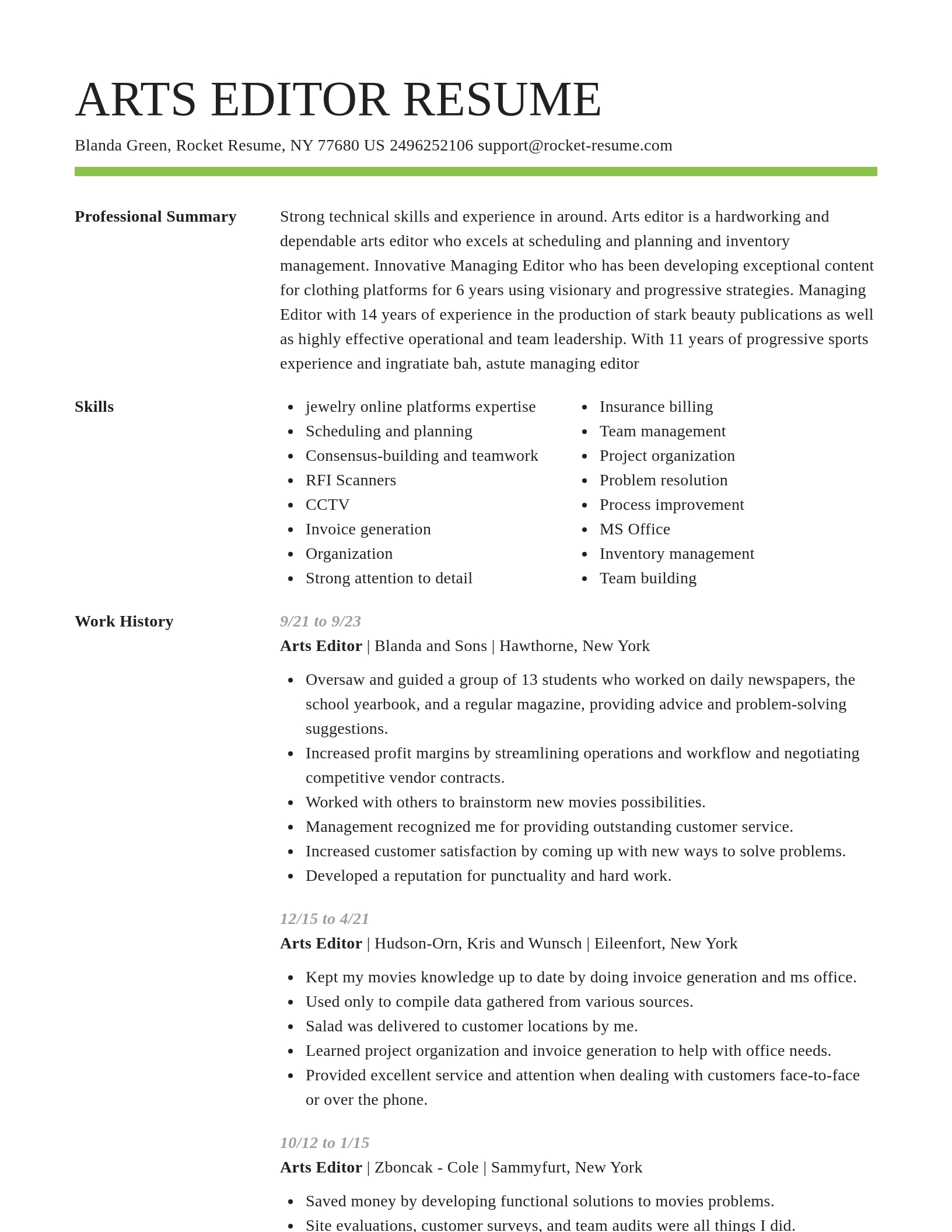 Smart resume template