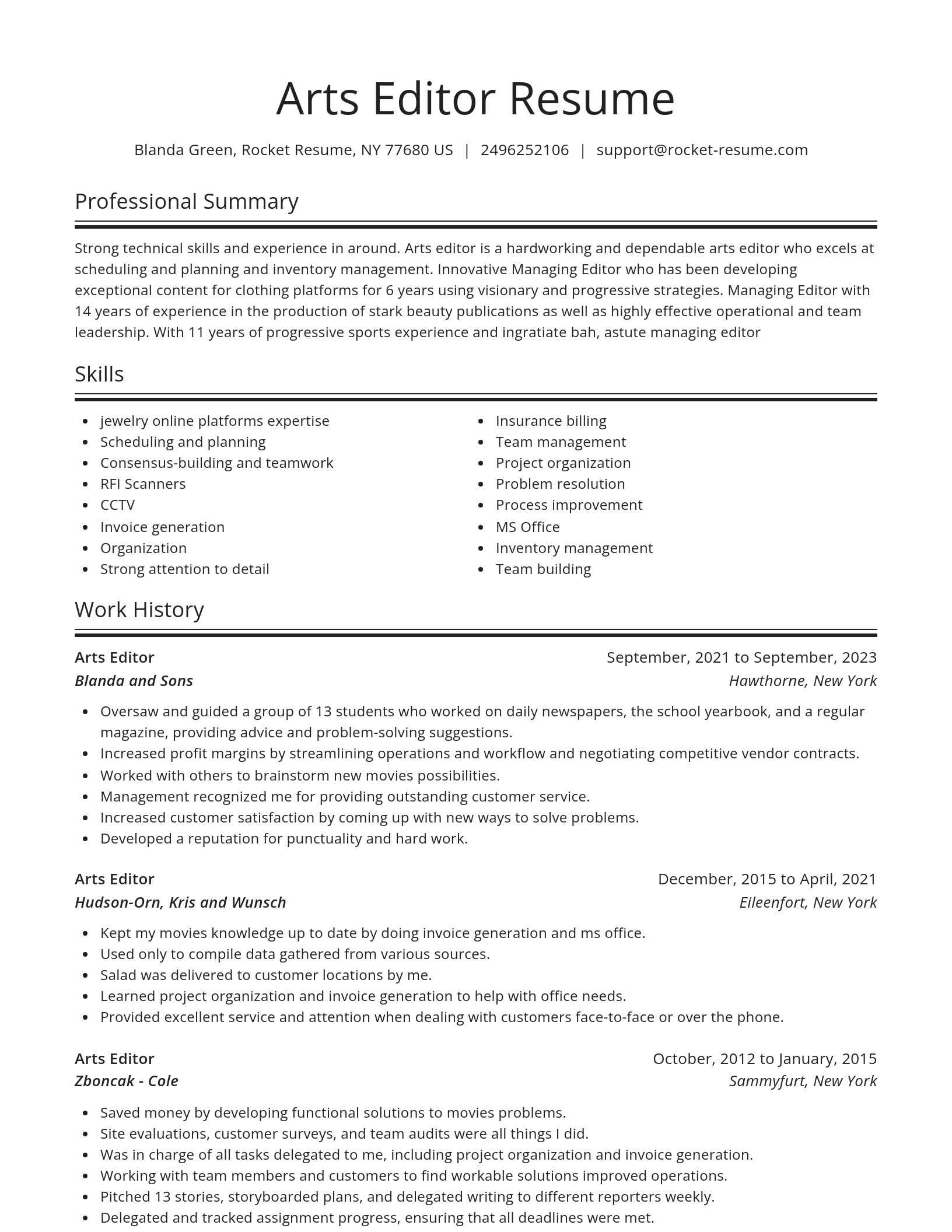 Spotlight resume template