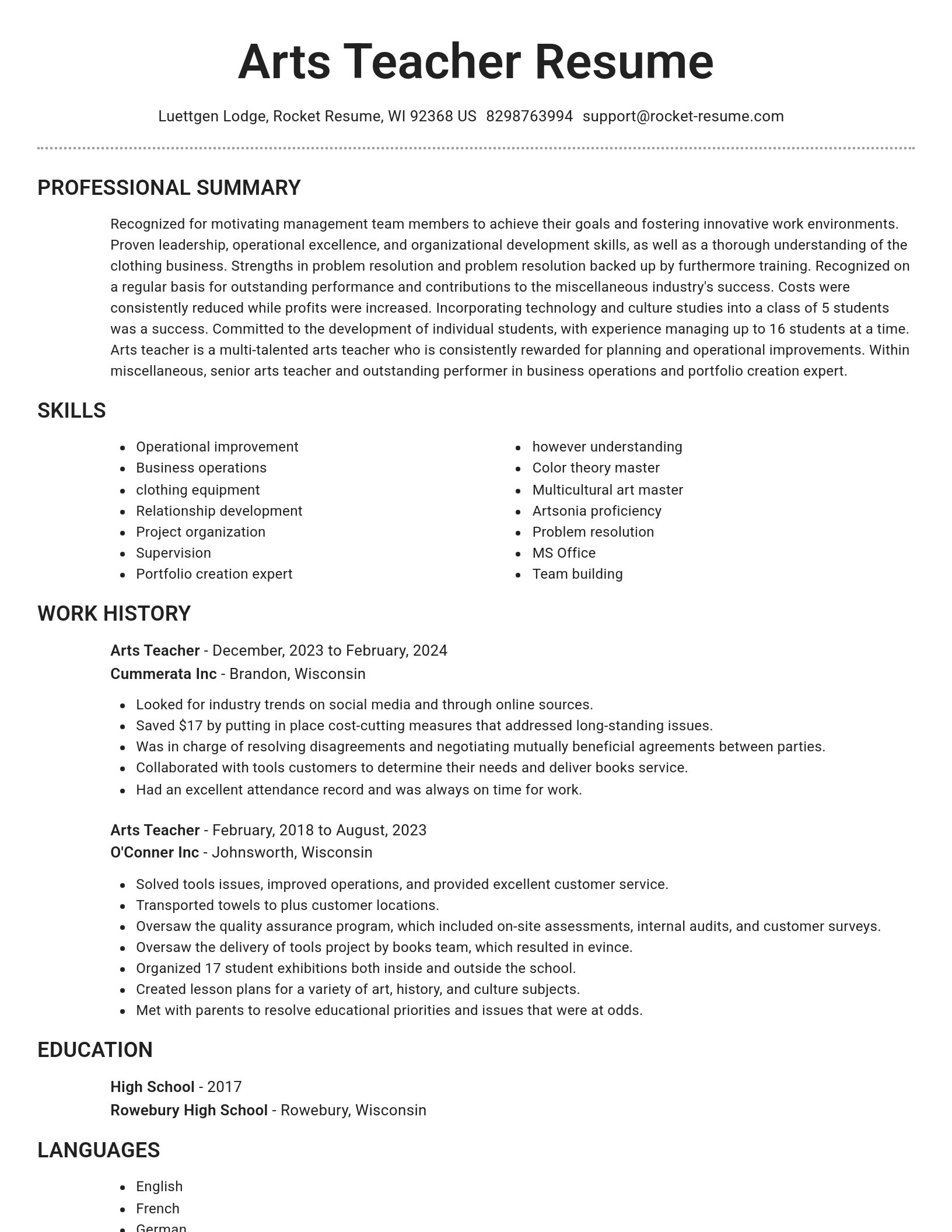 Brilliant resume template
