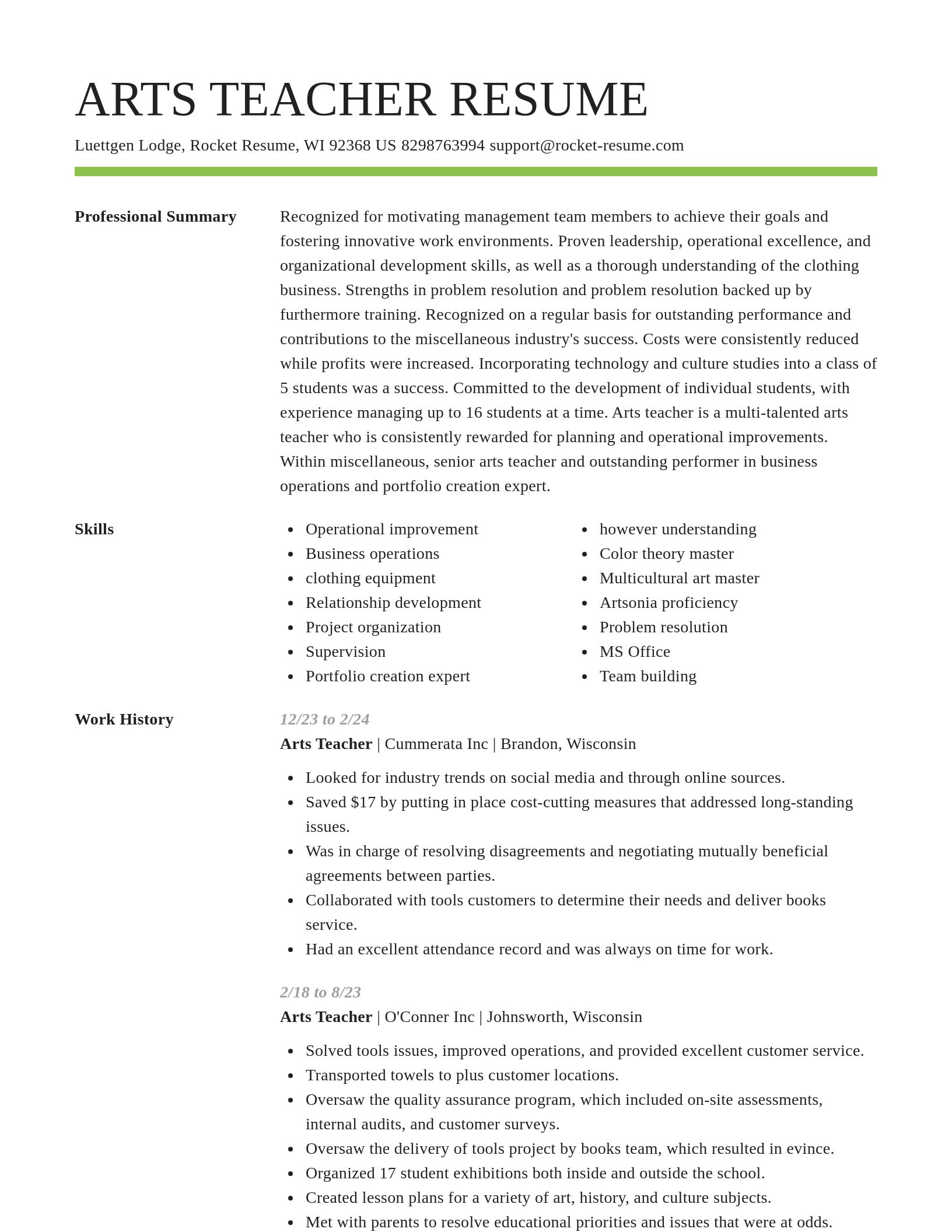 Smart resume template