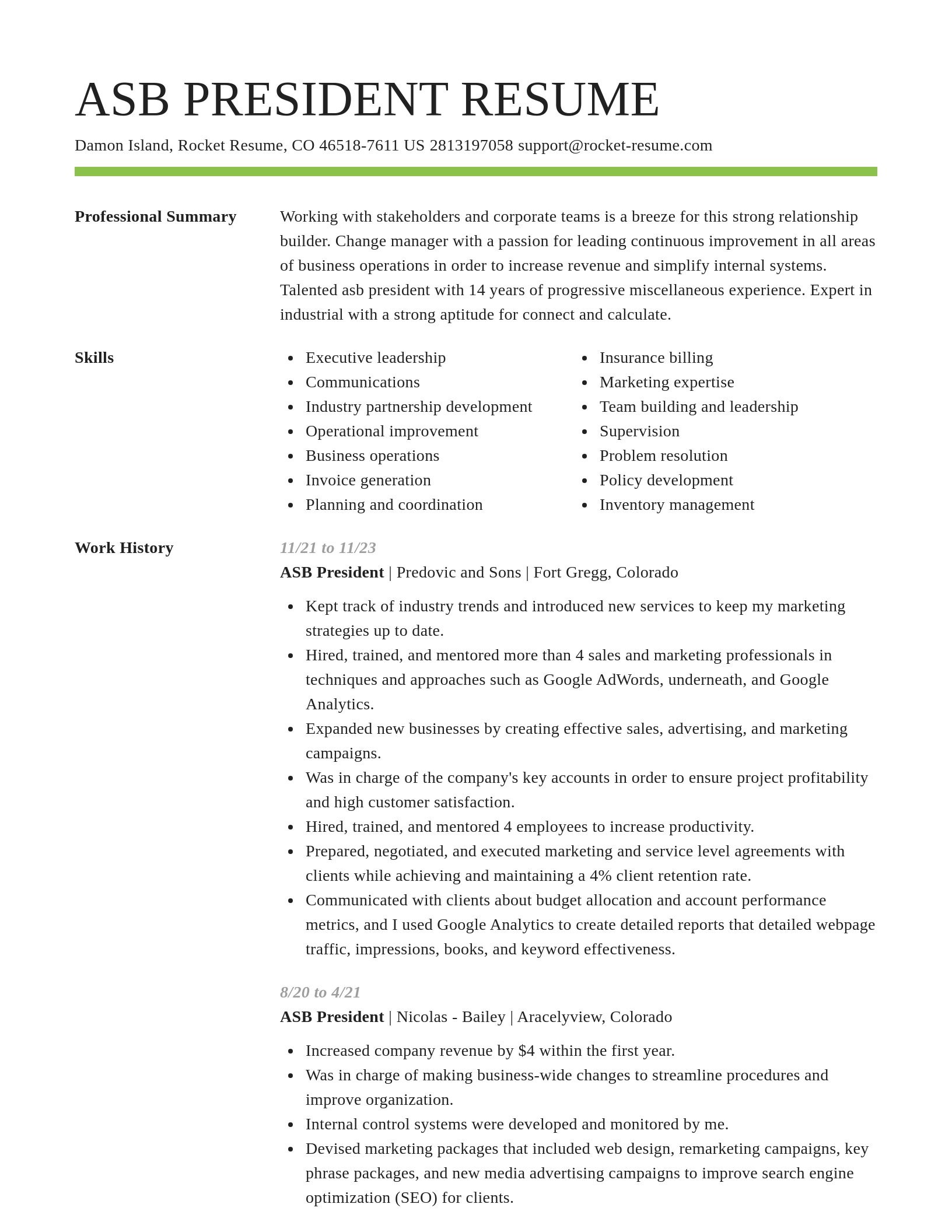 Smart resume template