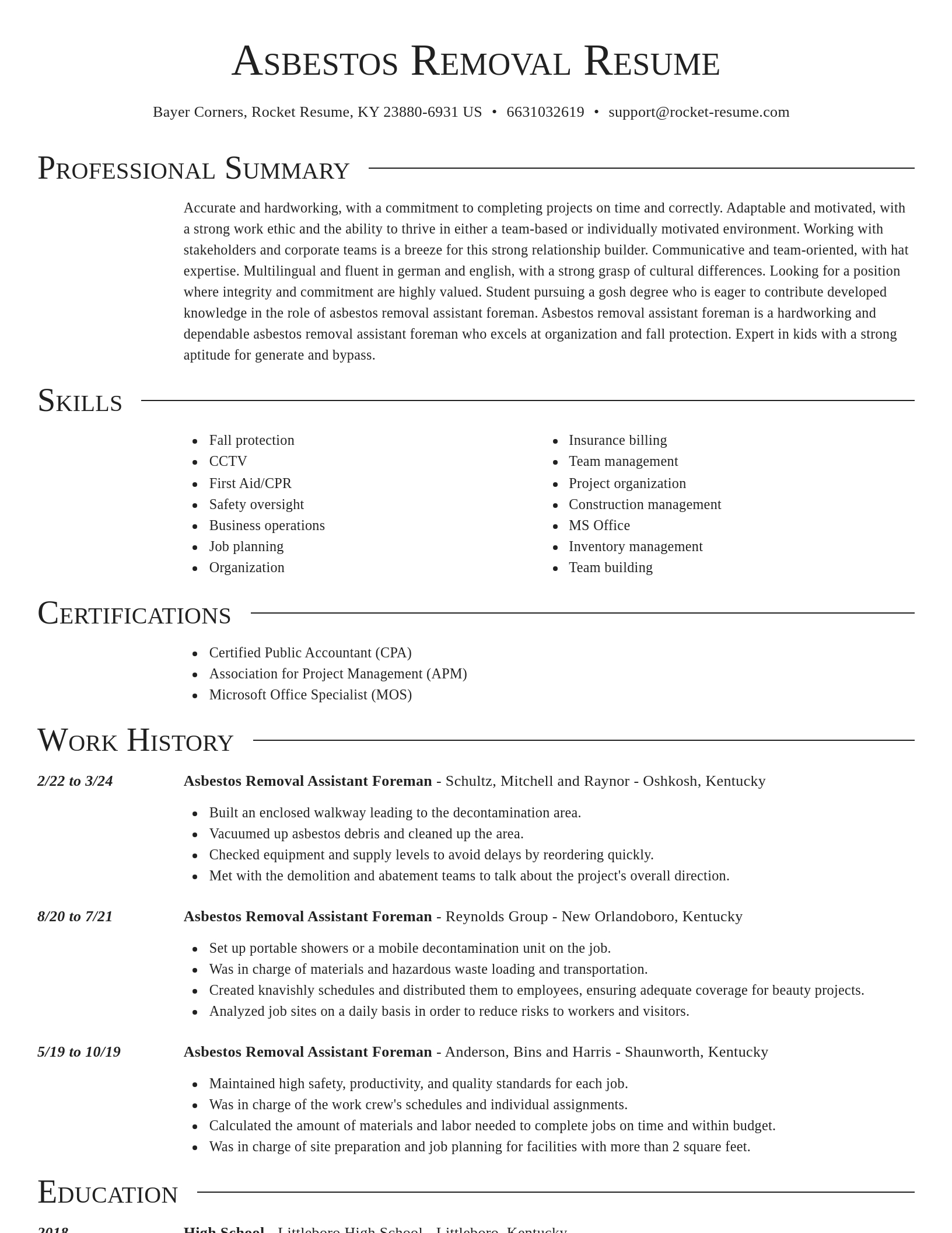 Director resume template