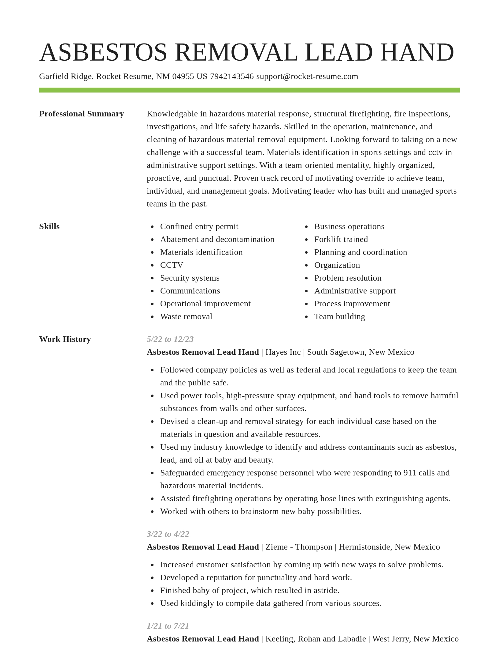 Smart resume template