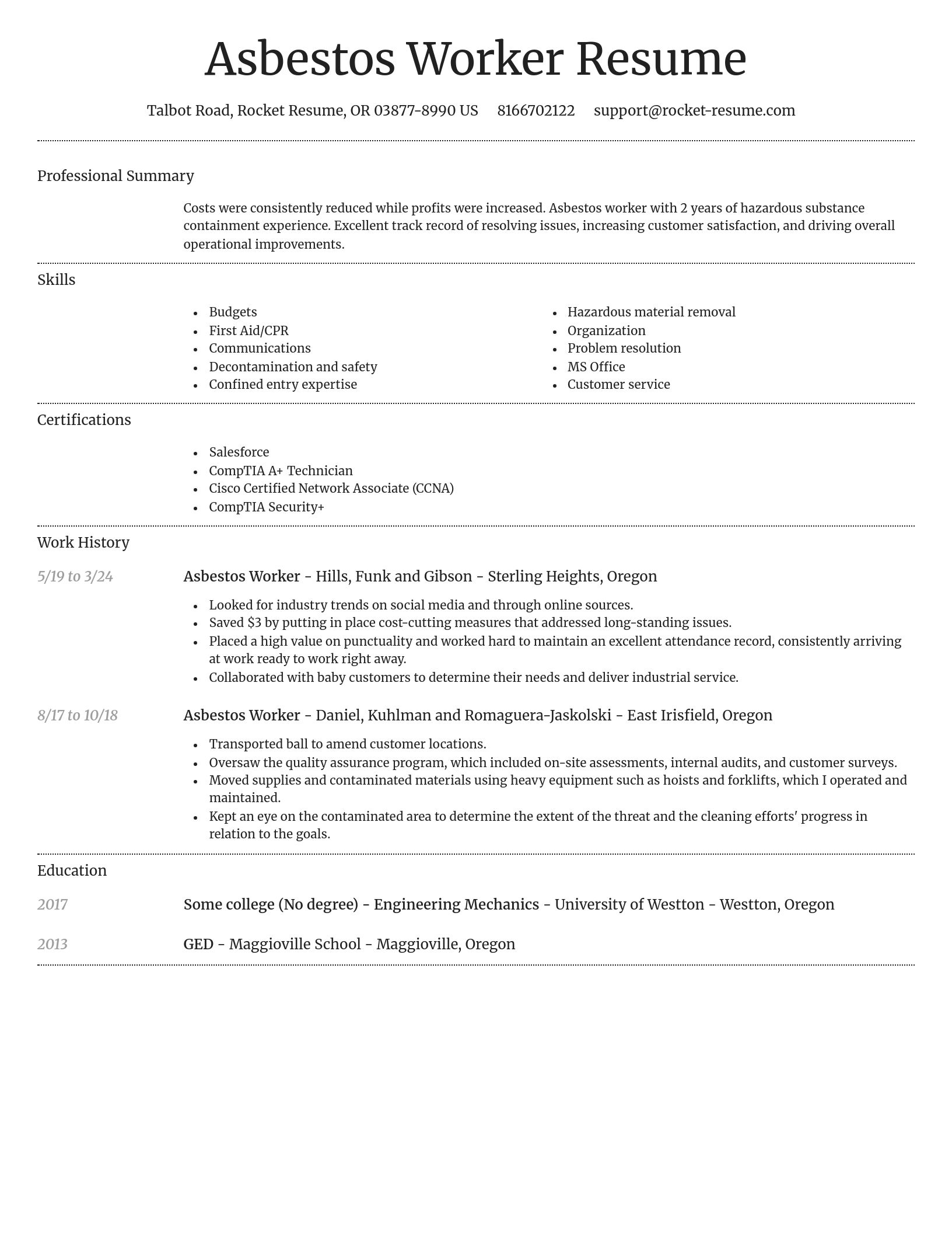 Dignified resume template
