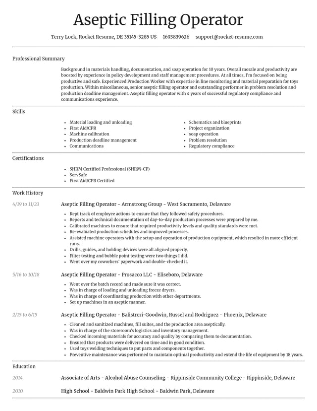 Dignified resume template