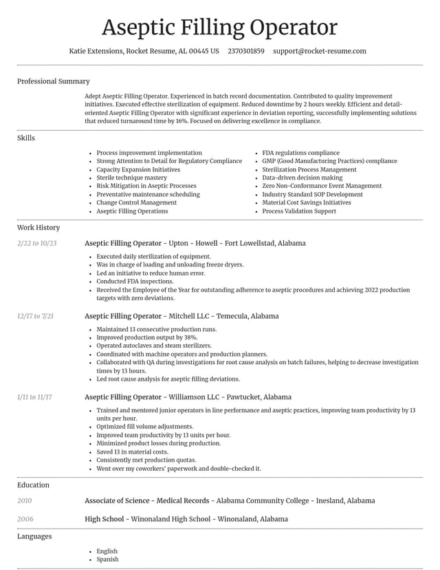 Dignified resume template
